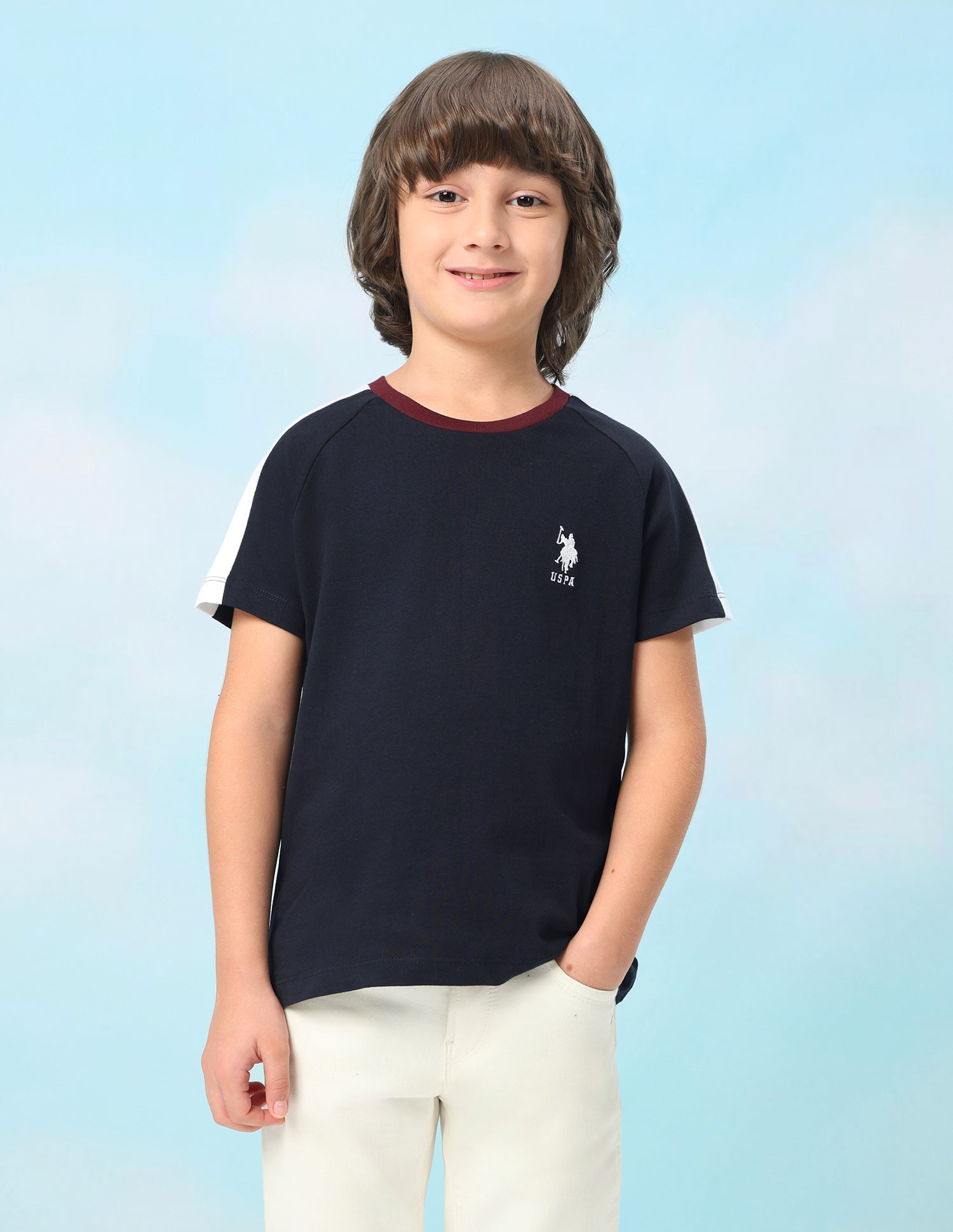 Solid Regular Fit T-Shirt Navy - U.S. Polo Assn. India | Large