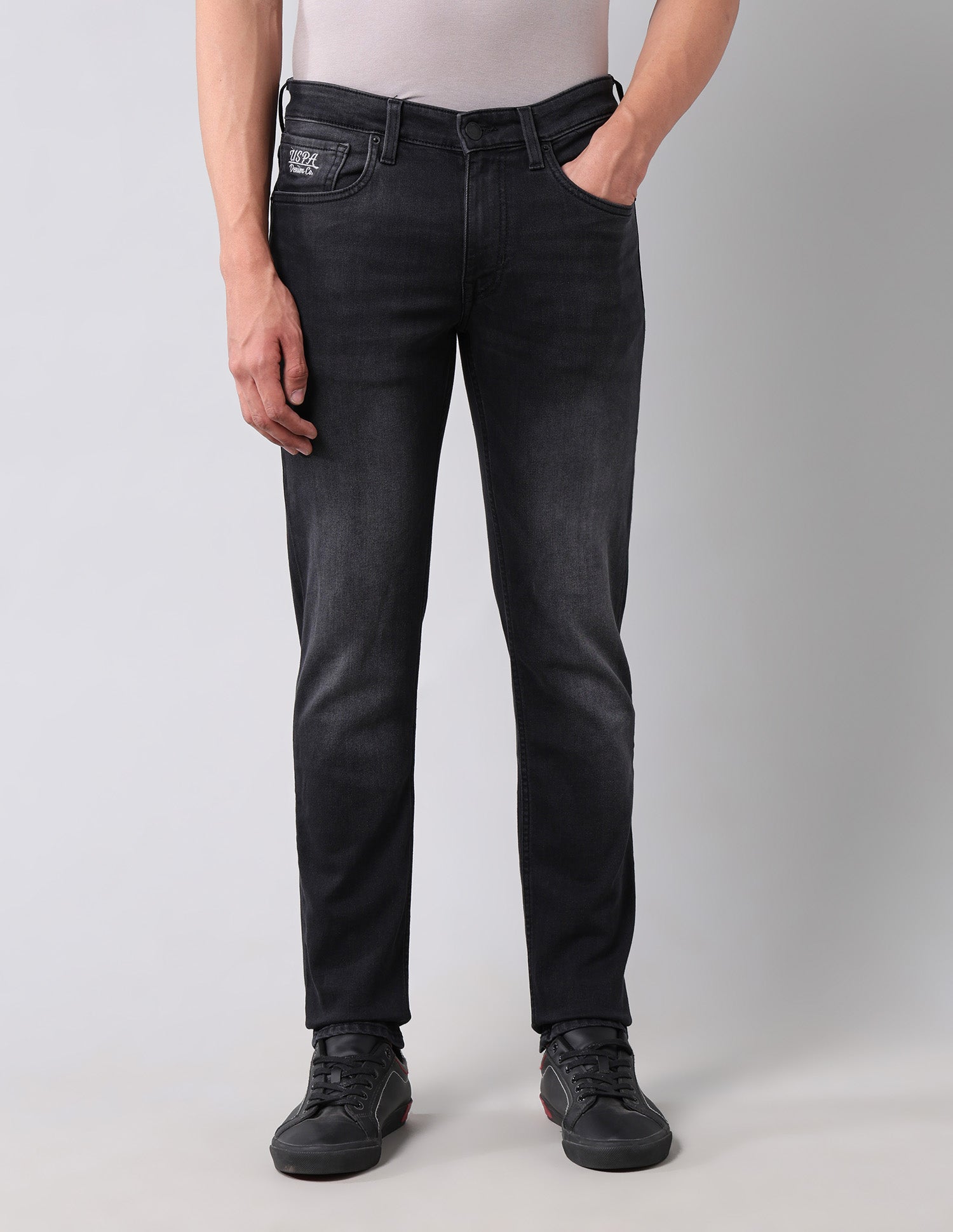 Brandon Slim Tapered Fit Black Jeans Black - U.S. Polo Assn. India | Large