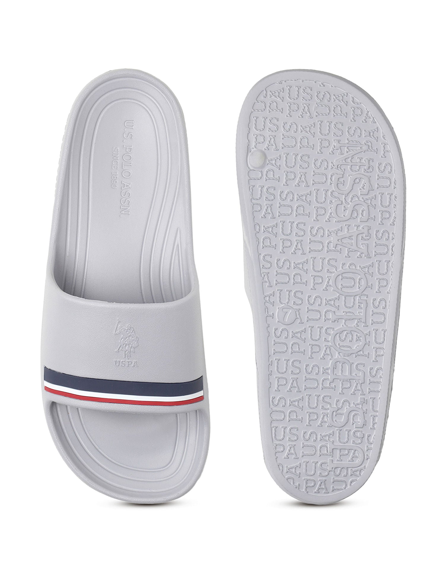 Men Easton 2.0 Grey Foam Walk Sliders Grey - U.S. POLO ASSN. | Large