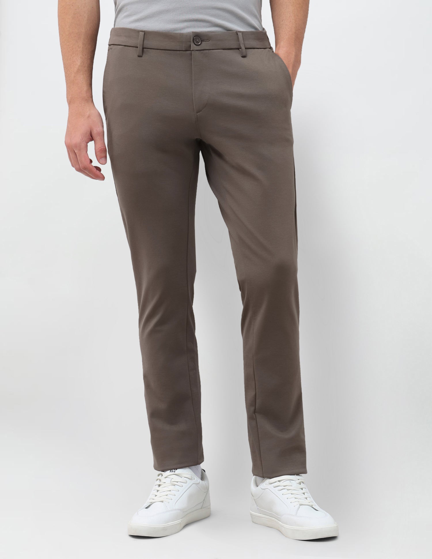 Satin Slim Fit Trousers Brown - U.S. Polo Assn. India | Large