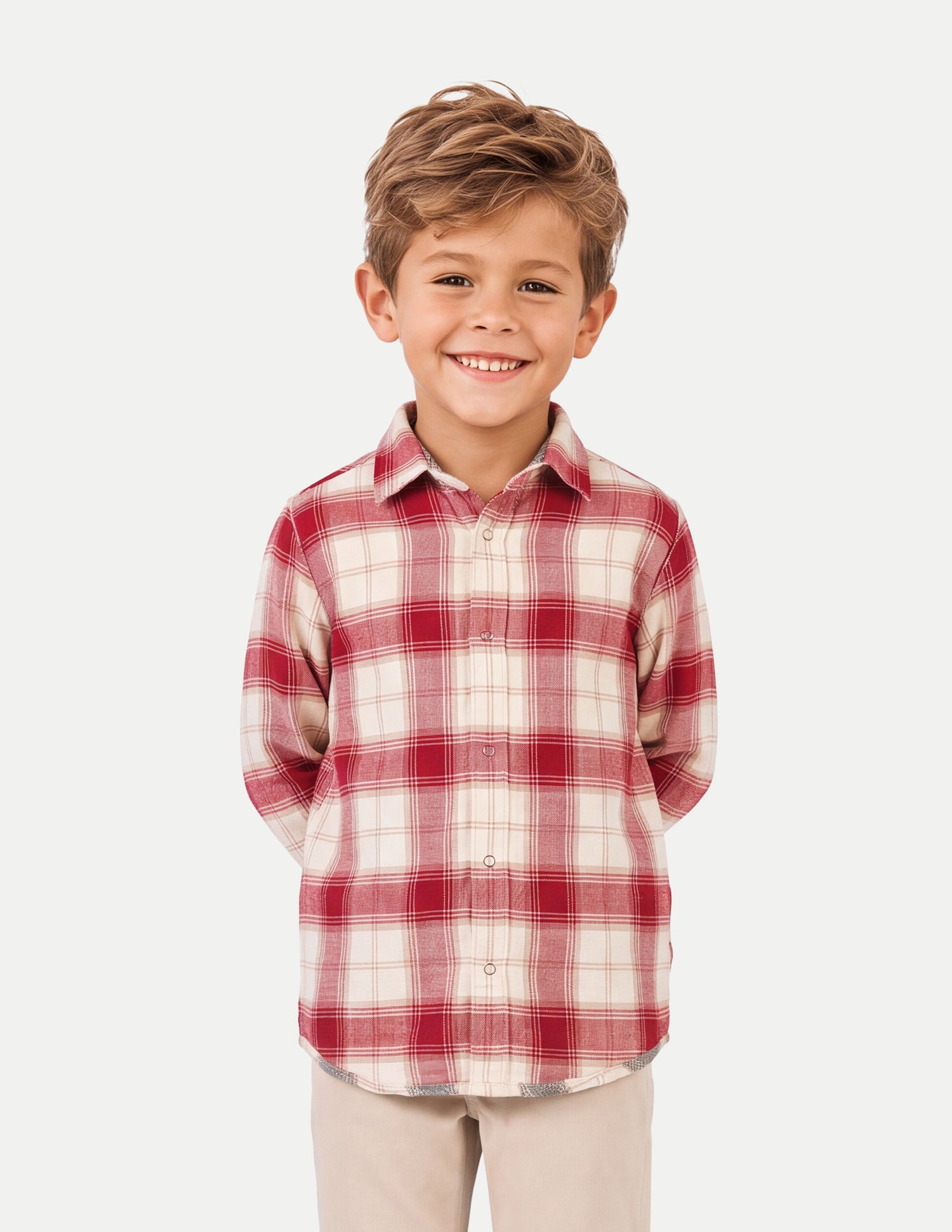 Plaid Checked Twill Shirt Beige - U.S. Polo Assn. India | Large
