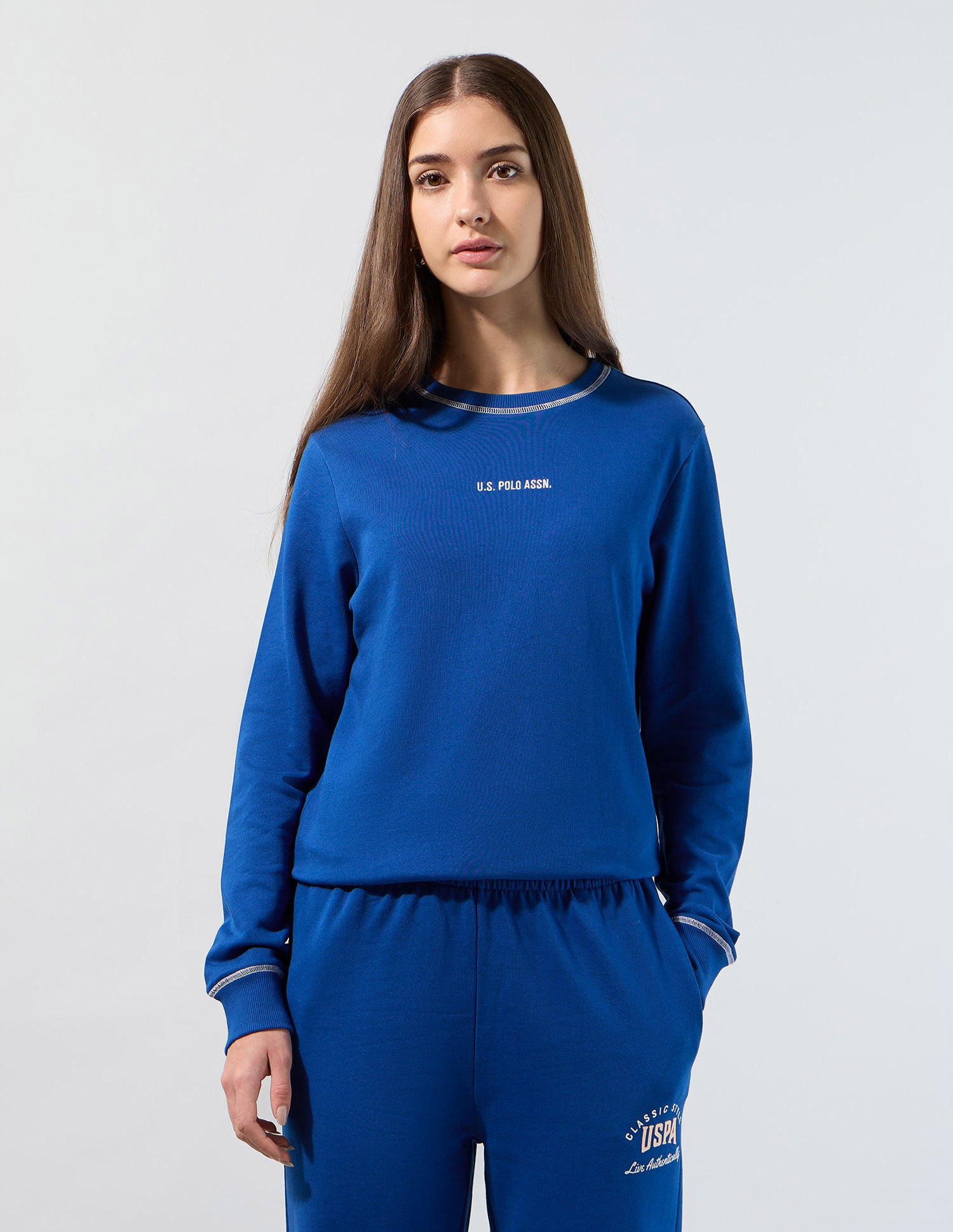 Regular Fit Solid Sweatshirt Bright Blue - U.S. POLO ASSN. | Large