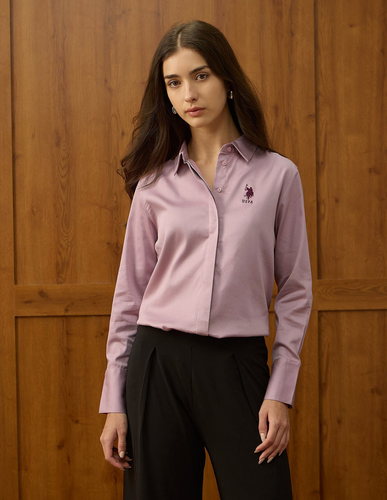 Regular Fit Satin Shirt Light Pink - U.S. POLO ASSN. | Large