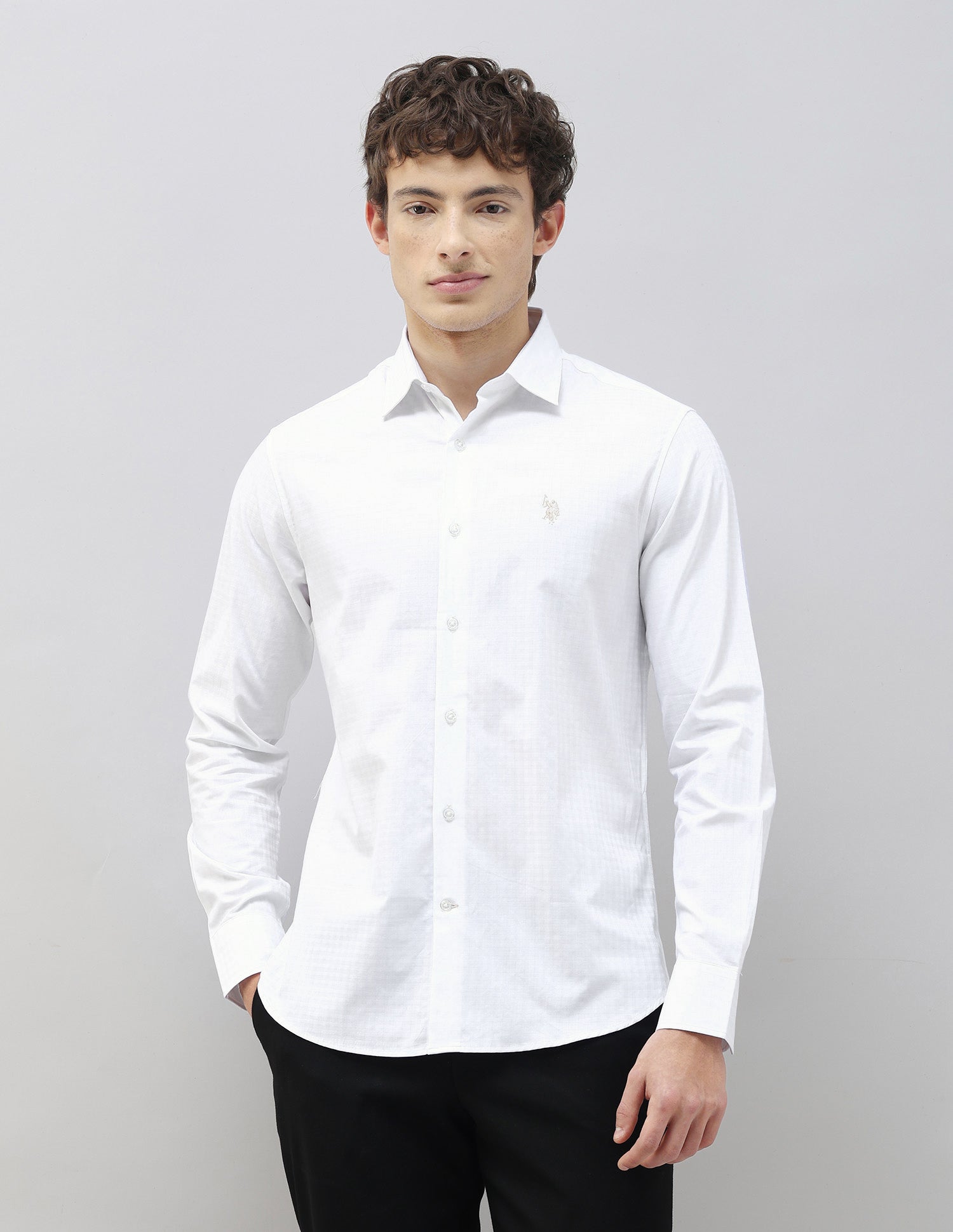 Premium Whites Tailored Fit Shirt White - U.S. Polo Assn. India | Large