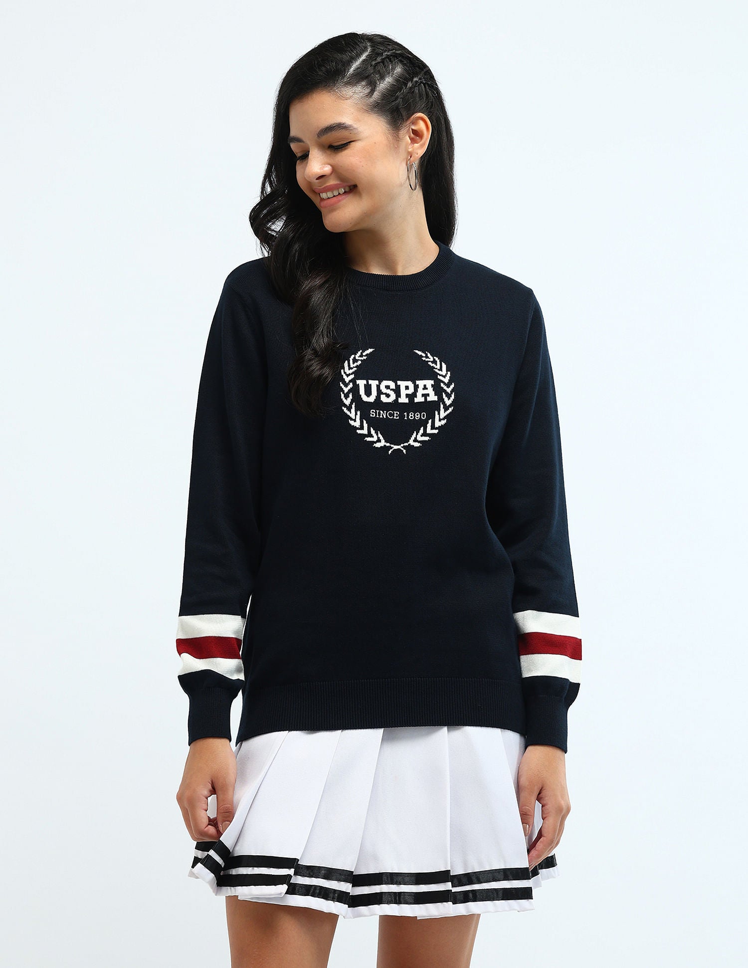 Regular Fit Cotton Sweater Navy - U.S. POLO ASSN. | Large