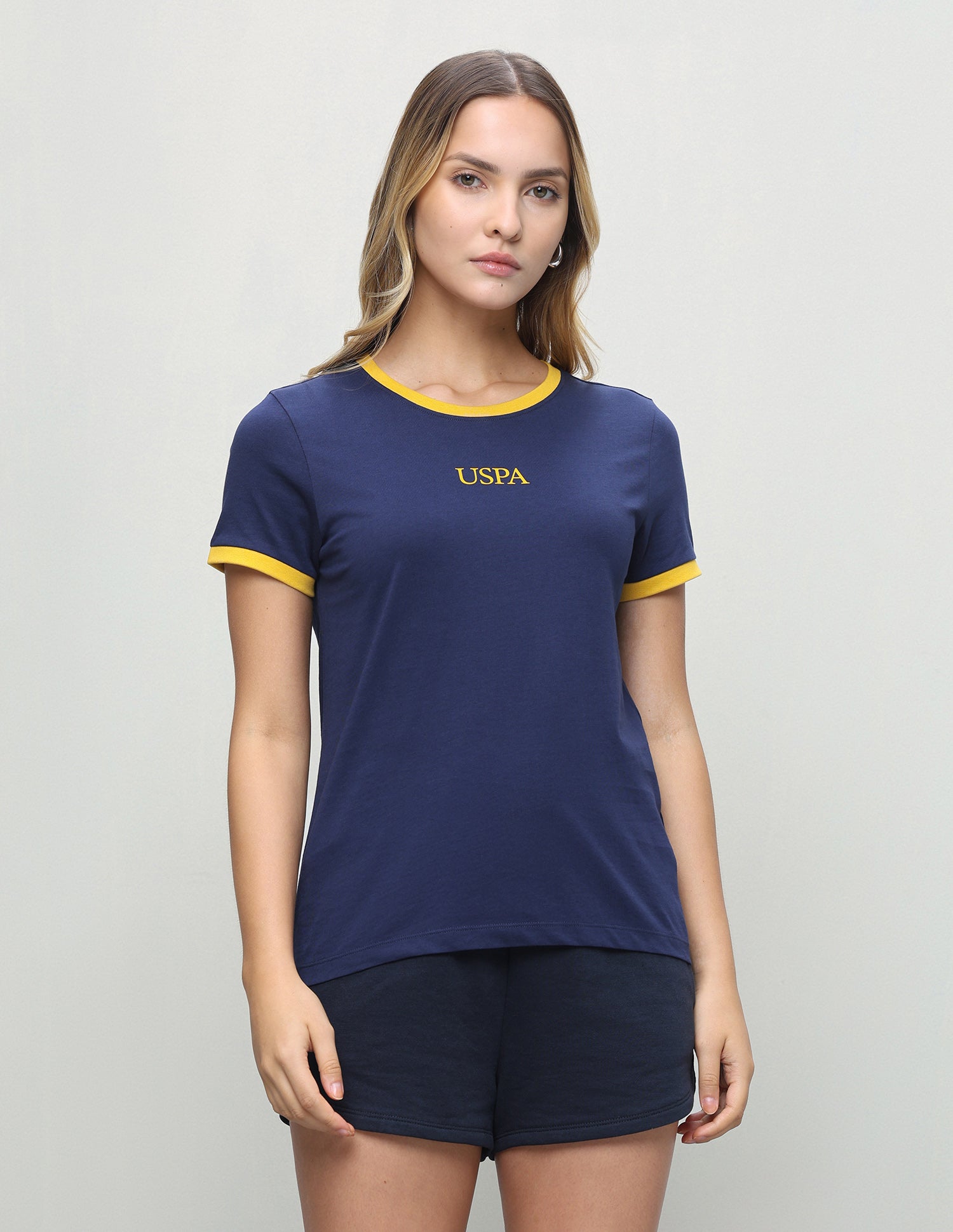 Brand Printed Regular Fit T-Shirt Navy - U.S. Polo Assn. India | Large