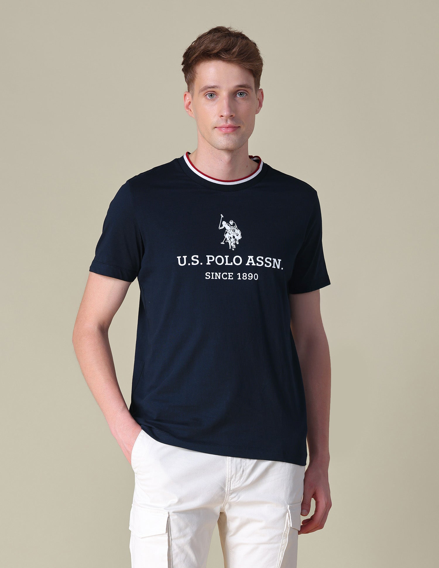 Brand Printed Slim Fit T-Shirt Navy - U.S. POLO ASSN. | Large