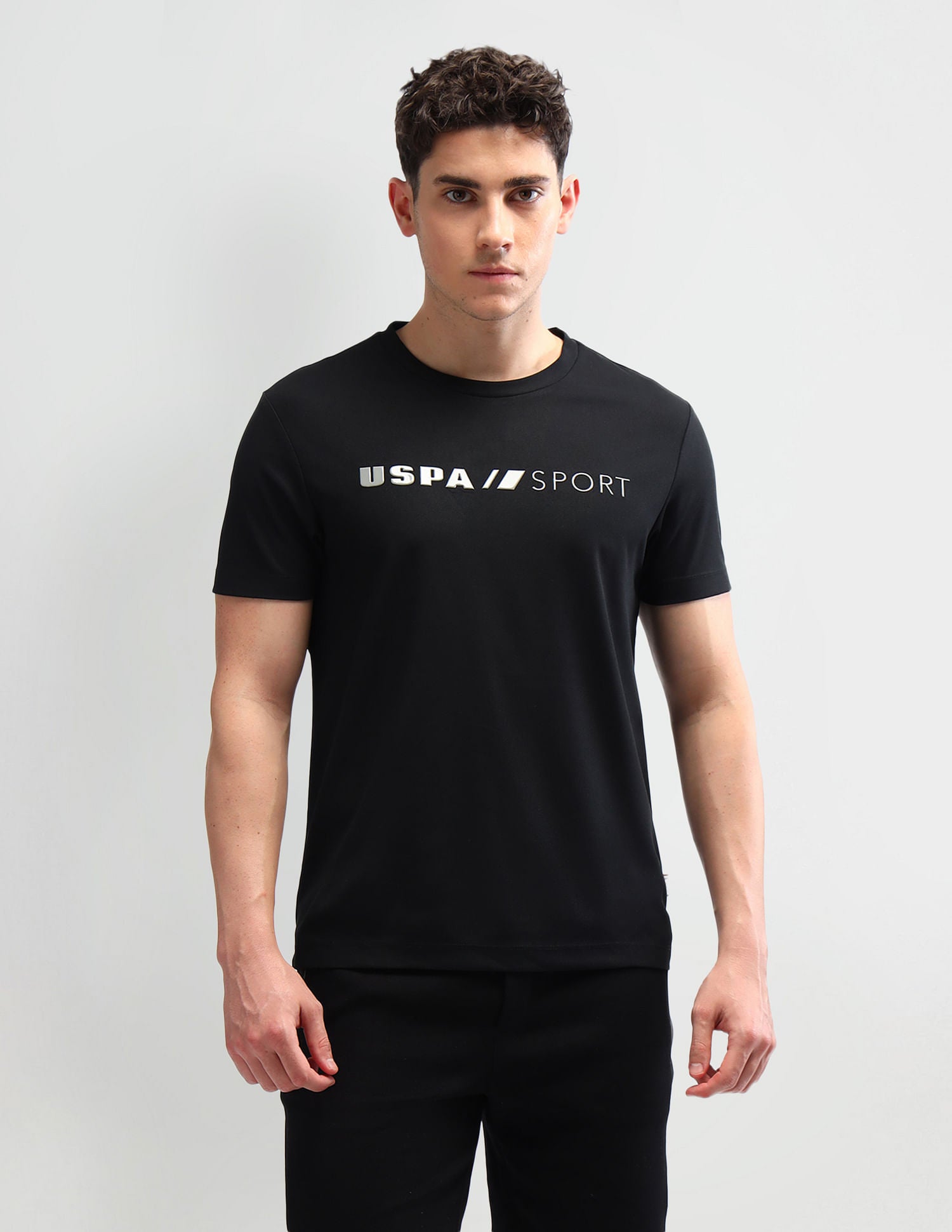 Slim Fit Printed T-Shirt Black - U.S. Polo Assn. India | Large