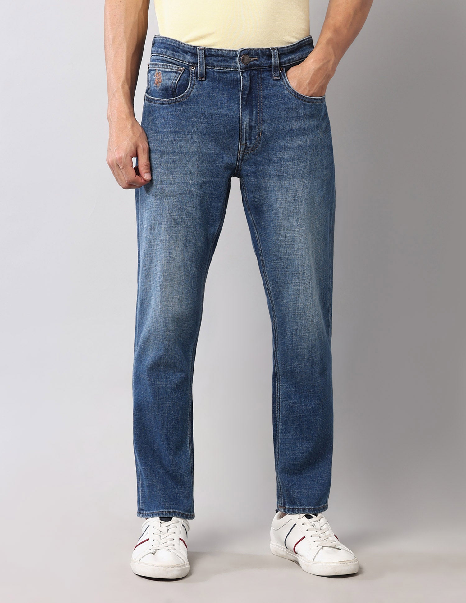 Cole Comfort Cropped Fit Blue Vintage Jeans Blue - U.S. Polo Assn. India | Large