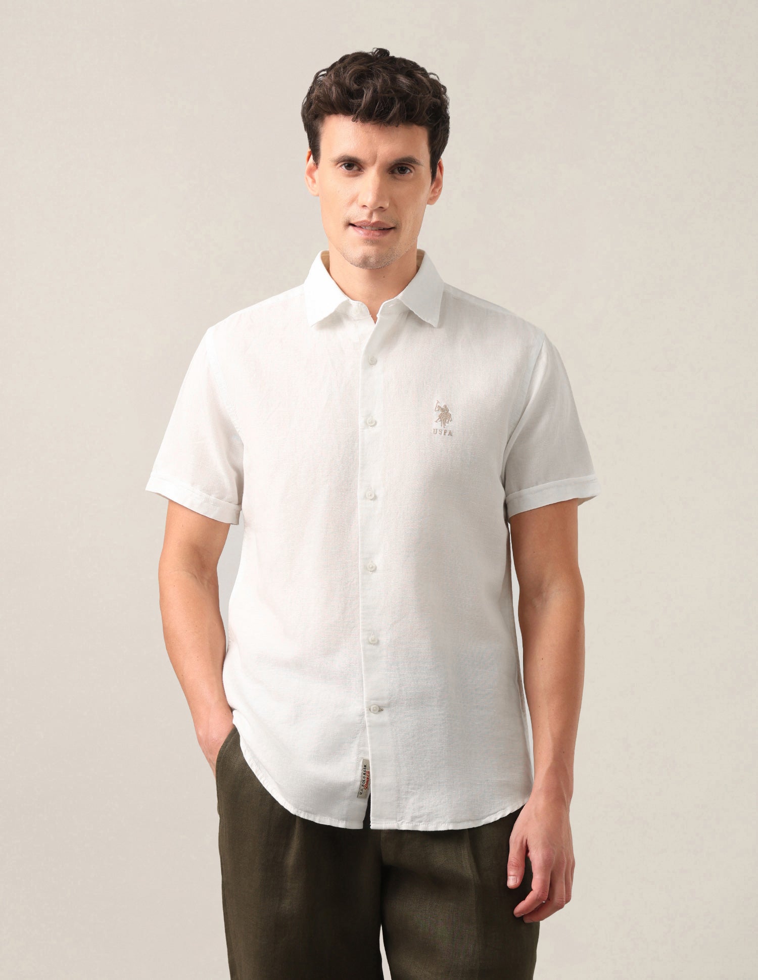 Solid Regular Fit Shirt White - U.S. Polo Assn. India | Large