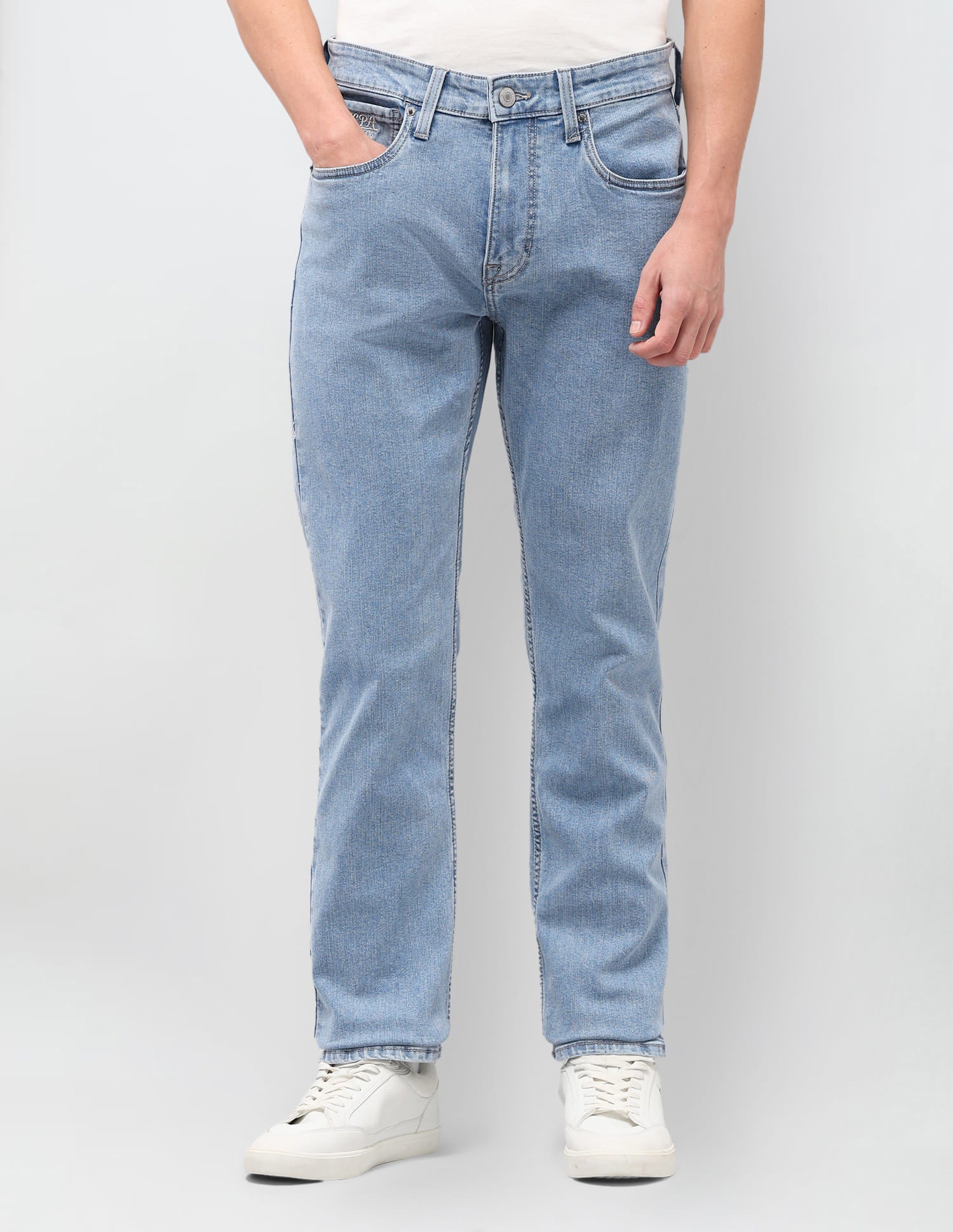 Solid Straight Fit Jeans Blue - U.S. Polo Assn. India | Large