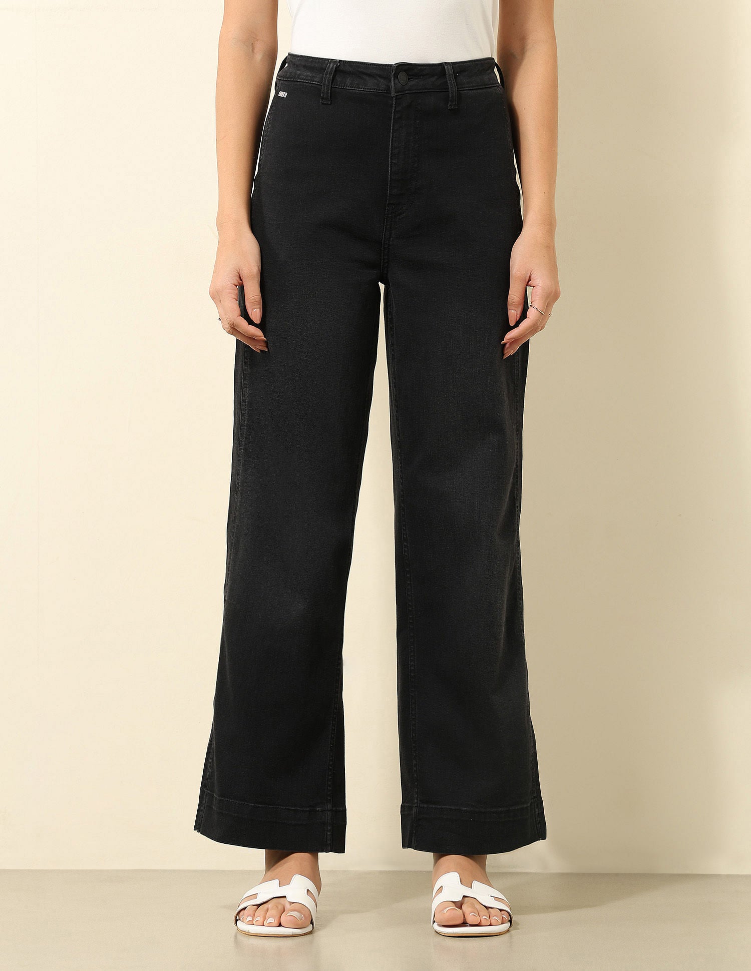 High Rise Wide Leg Jeans Dark Grey - U.S. POLO ASSN. | Large