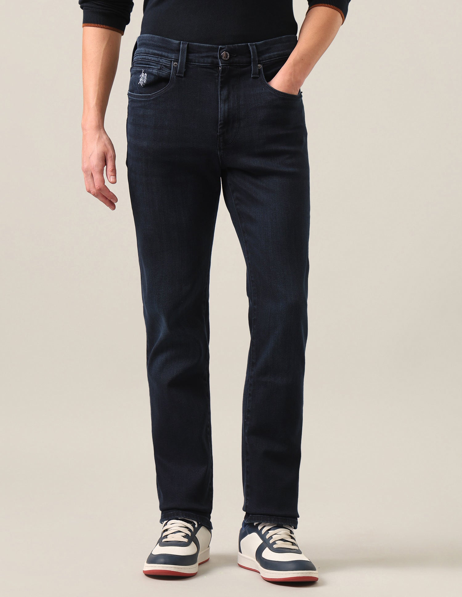 Harold Slim Straight Fit Blue Jeans Dark Blue - U.S. Polo Assn. India | Large