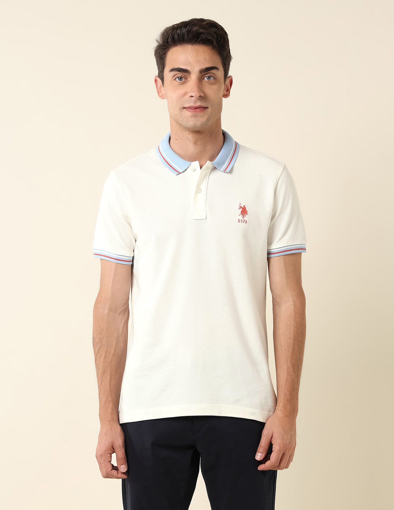 Pure Cotton Slim Fit Polo Shirt White - U.S. Polo Assn. India | Large