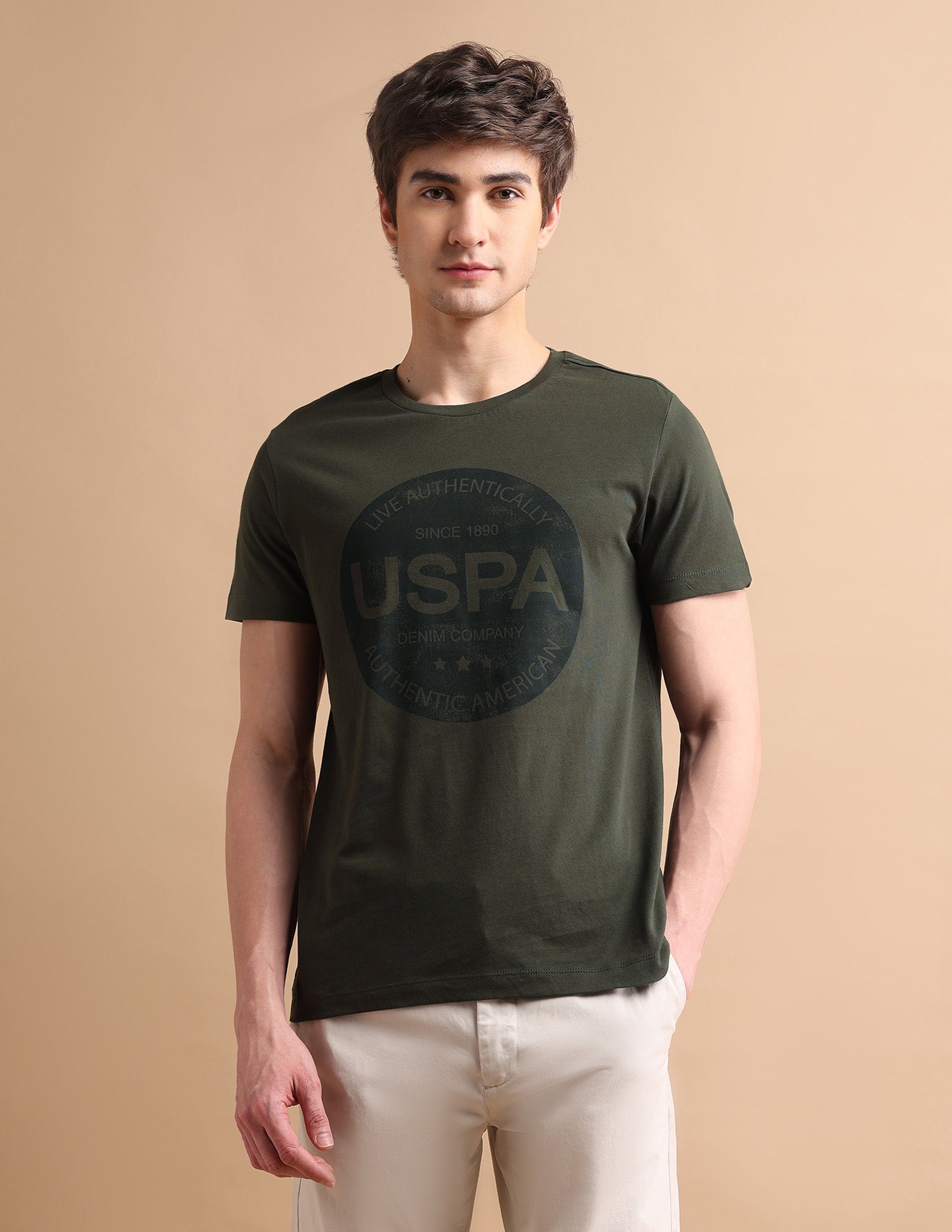 Circle Logo T-Shirt Olive - U.S. POLO ASSN. | Large
