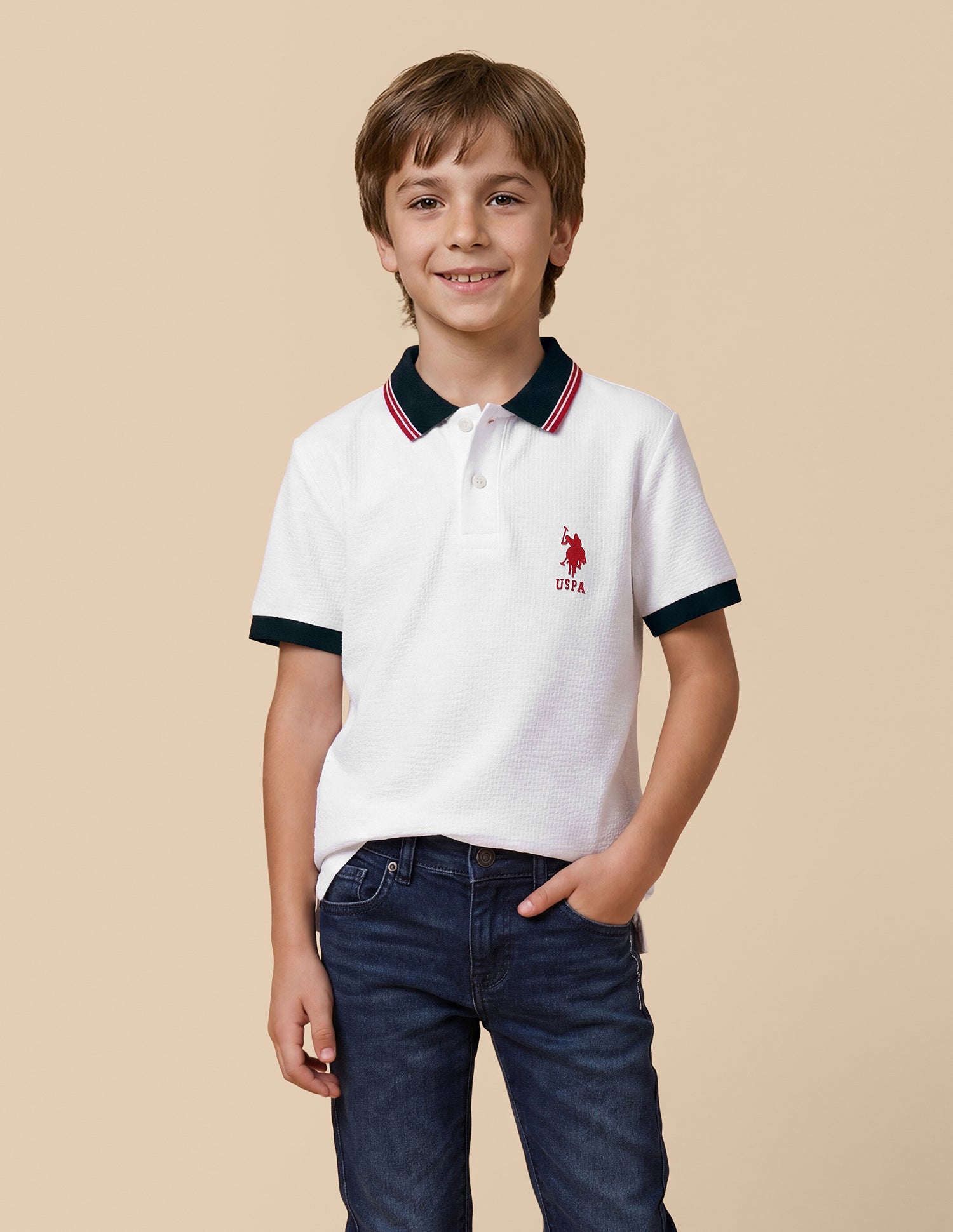 Solid Regular Fit Polo Shirt White - U.S. Polo Assn. India | Large