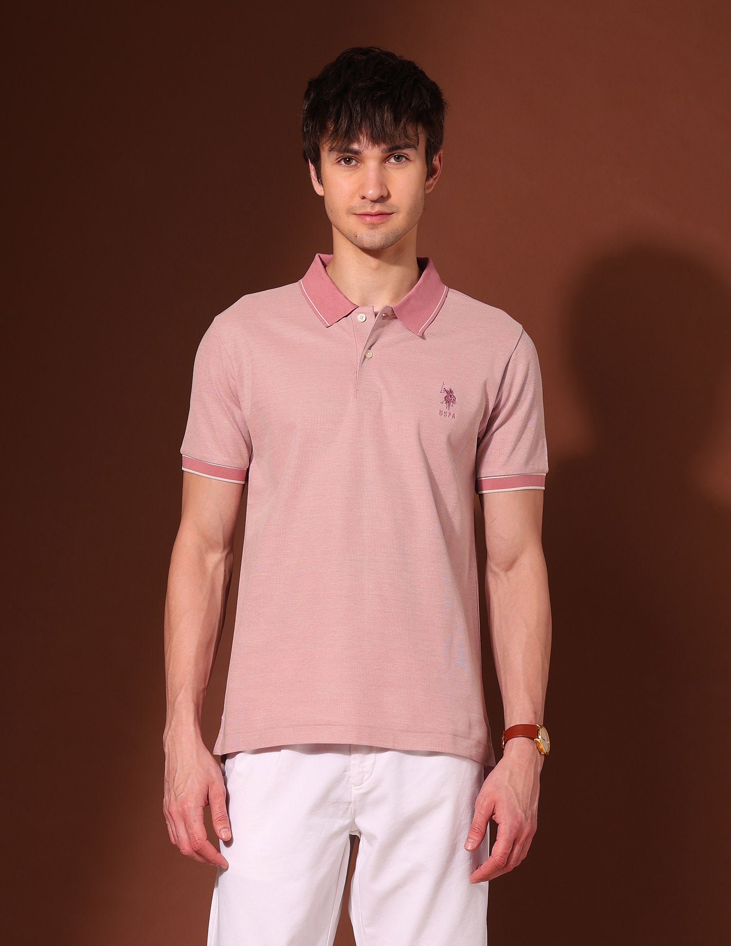 Pure Cotton Working Holiday Polo Shirt Light Pink - U.S. Polo Assn. India | Large