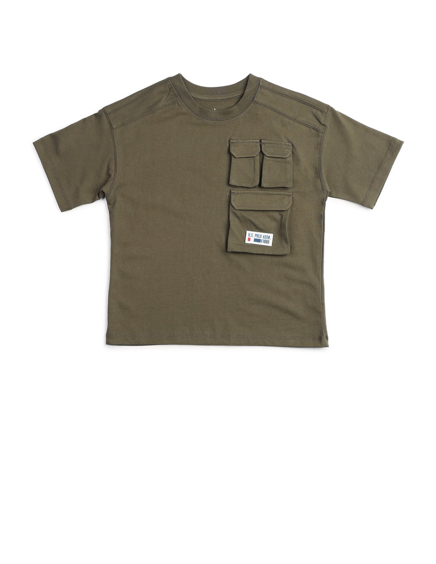 Boys Solid Regular Fit T-Shirt Olive - U.S. POLO ASSN. | Large