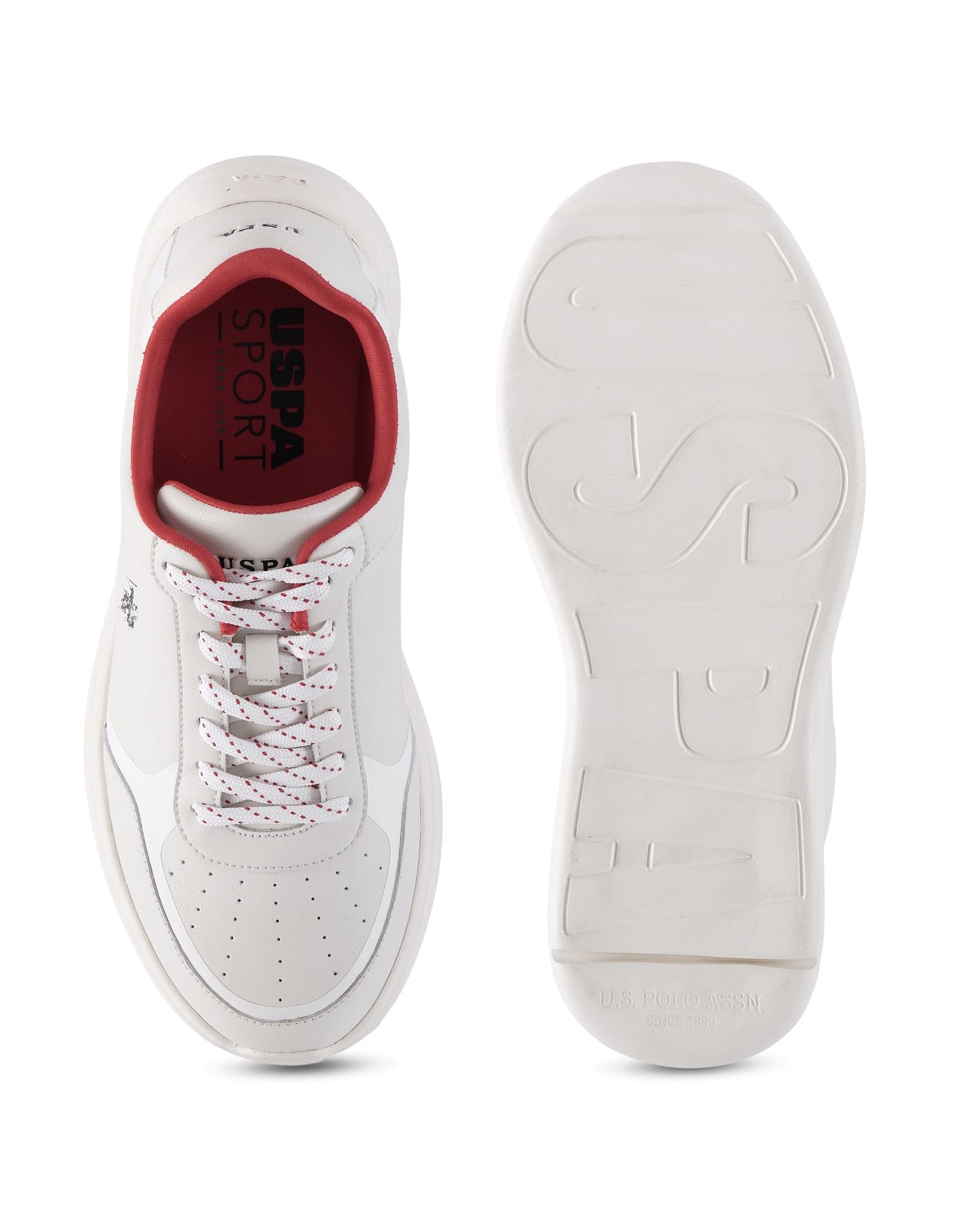 Round Toe Solid Euan Sneakers Off White - U.S. Polo Assn. India | Large