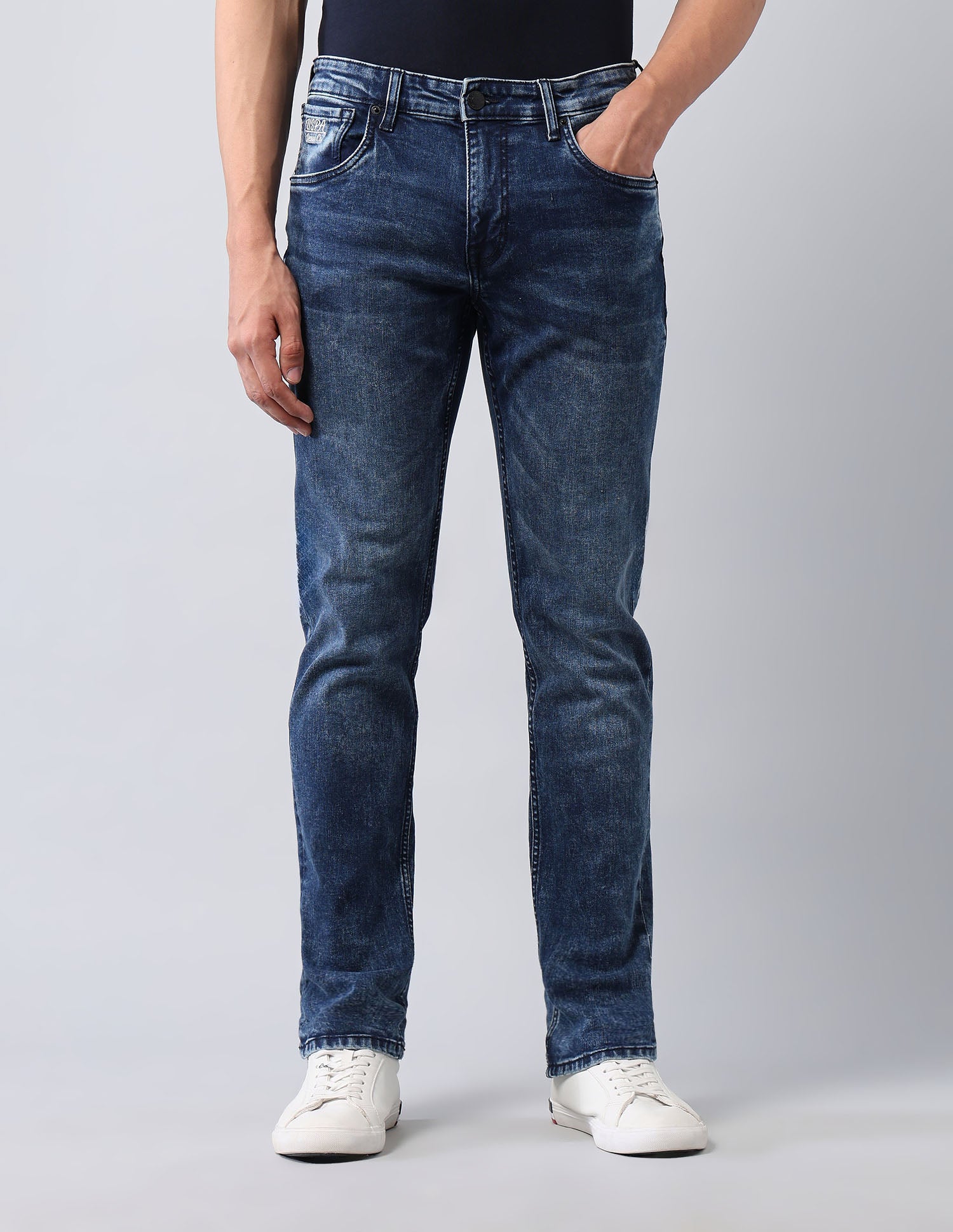 Brandon Slim Tapered Fit Blue Jeans Blue - U.S. POLO ASSN. | Large