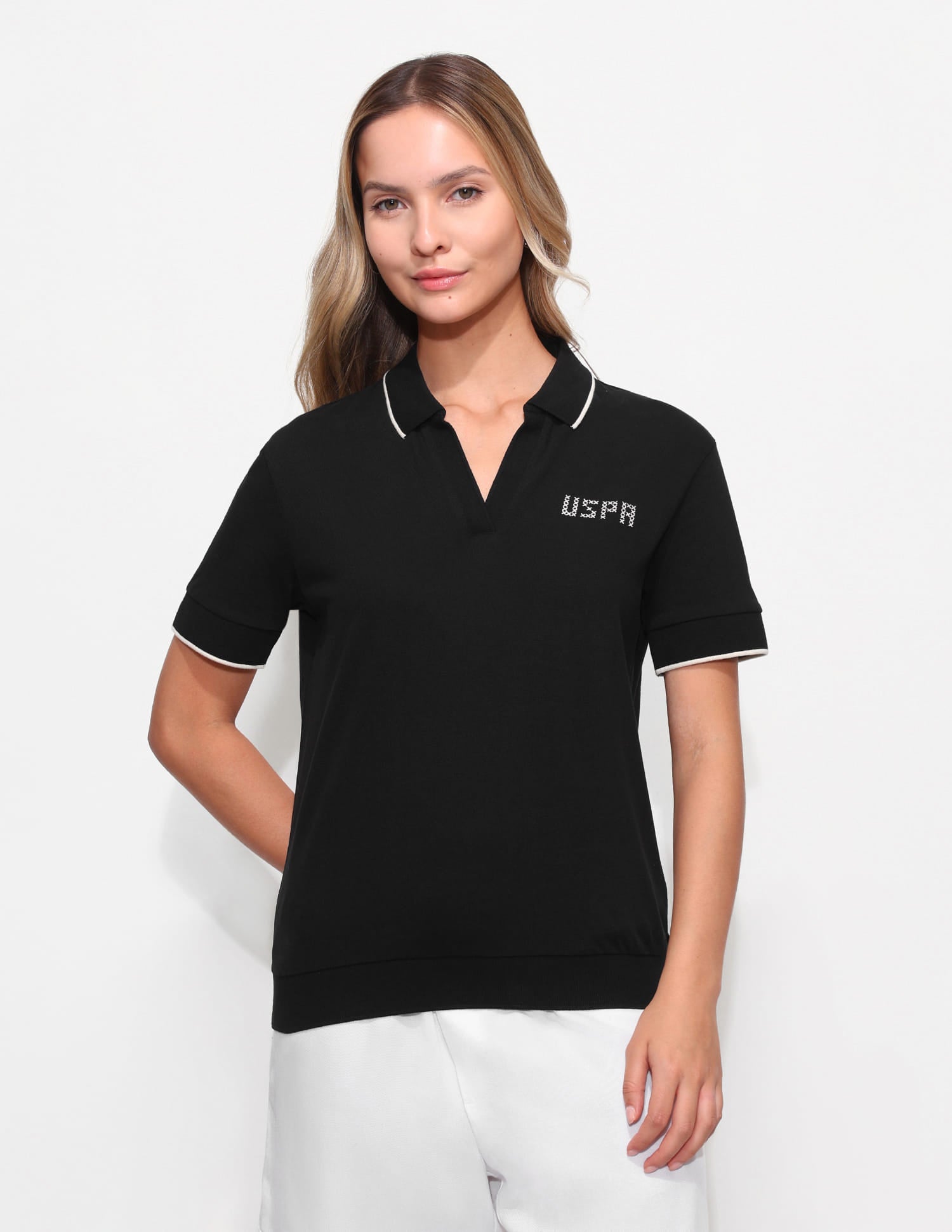 Relaxed Fit Solid Polo Shirt Black - U.S. Polo Assn. India | Large