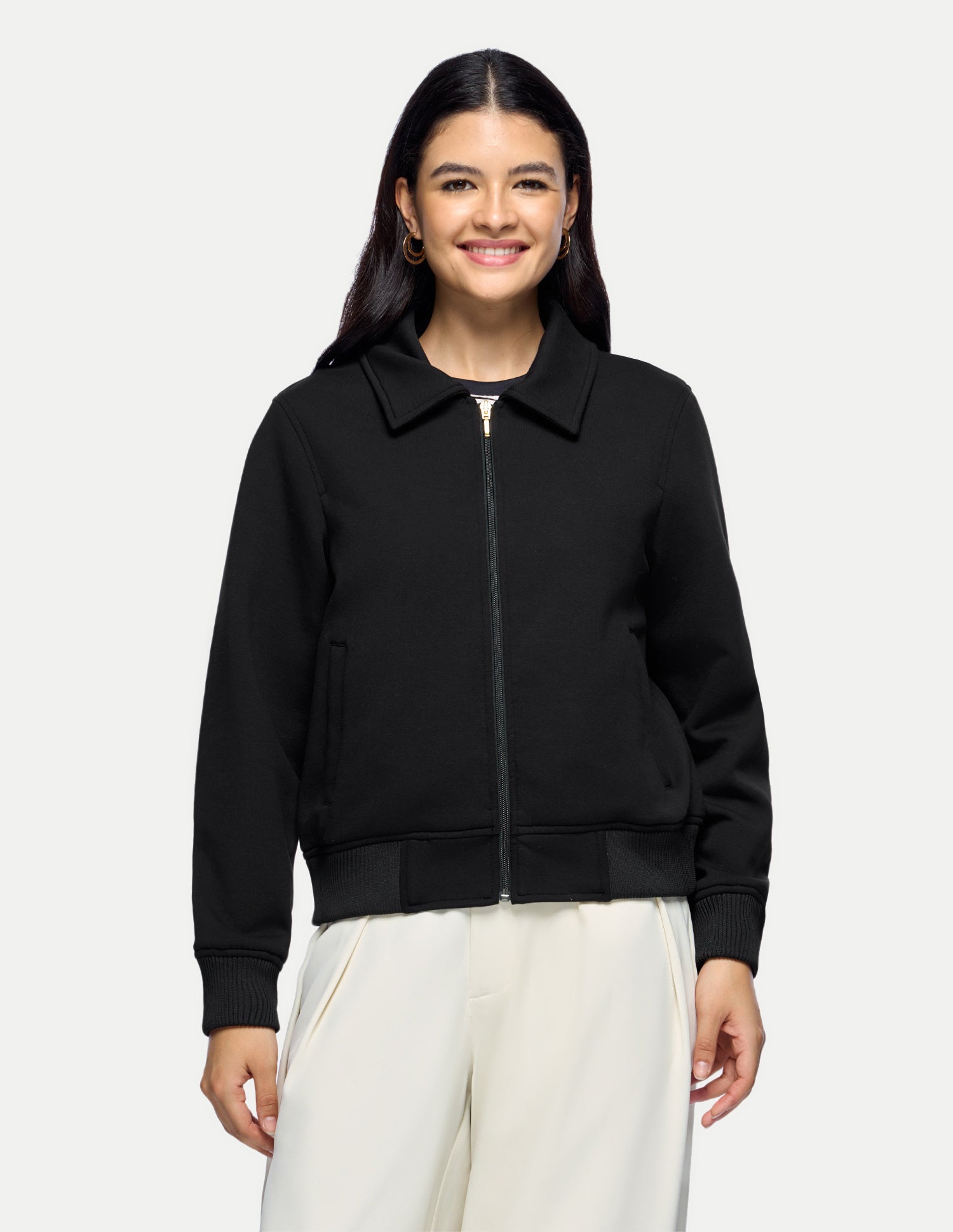High Neck Scuba Bomber Jacket Black - U.S. Polo Assn. India | Large