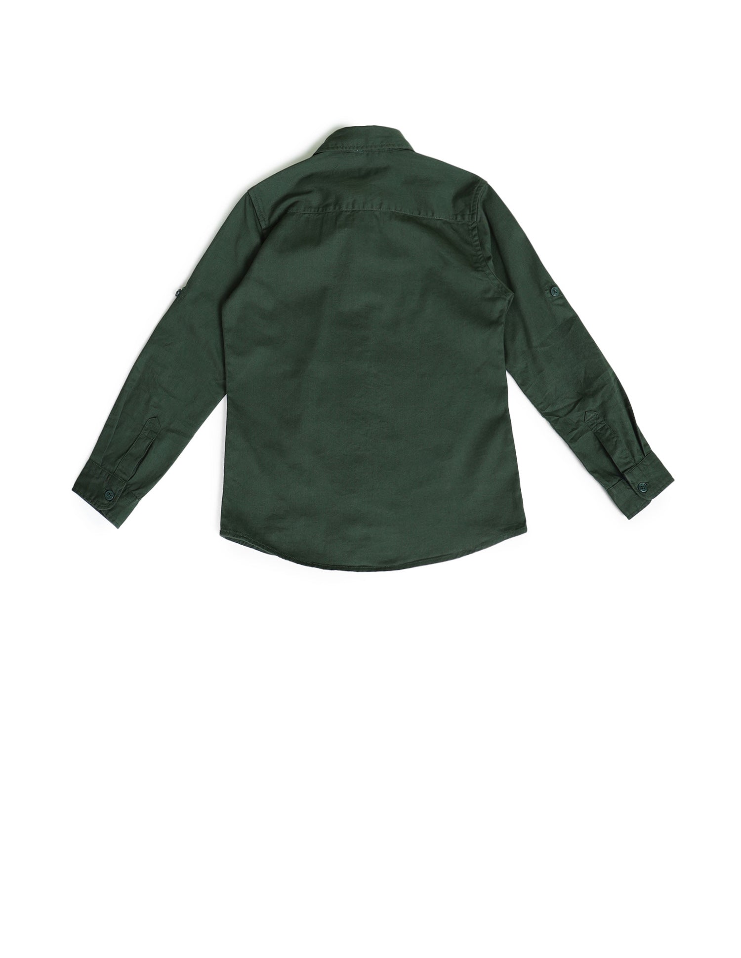 Boys Colour Blocked Regular Fit Shirt Dark Green - U.S. Polo Assn. India | Large