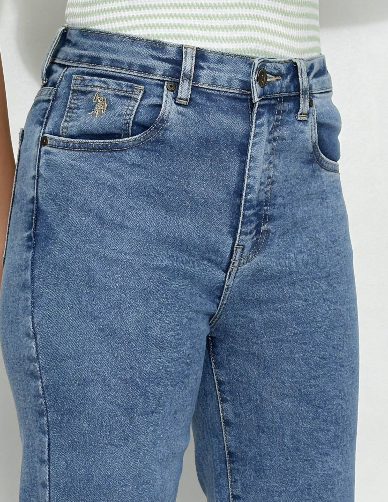 High Rise Flared Fit Jeans Blue - U.S. Polo Assn. India | Large