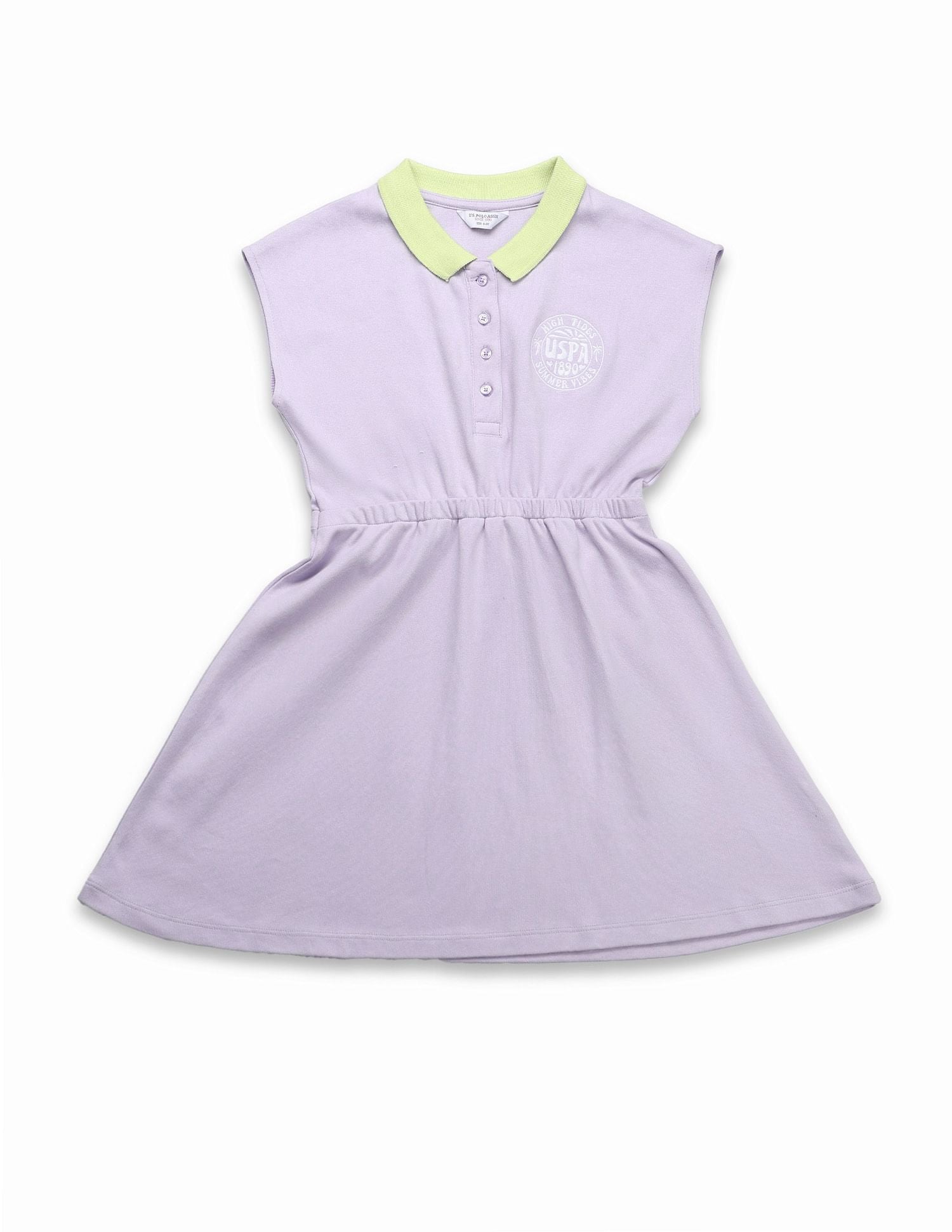 Girls Cinched Waist Polo Dress Light Purple - U.S. POLO ASSN. | Large