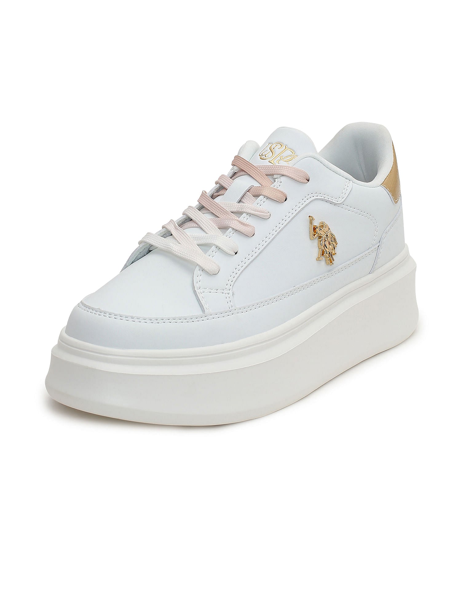 Lace Ups Logo Eleanor 2.0 Sneakers White - U.S. Polo Assn. India | Large