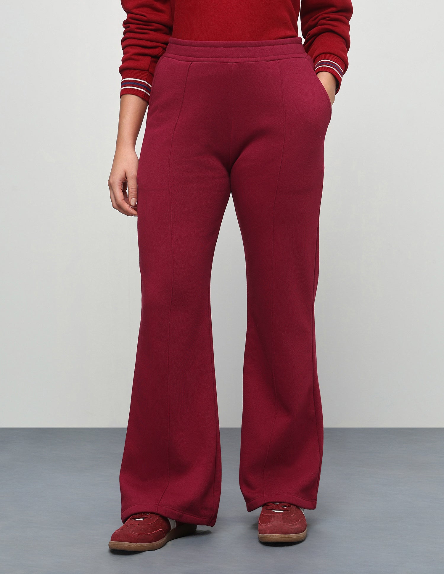 High Rise Flared Fit Sweatpants Red - U.S. Polo Assn. India | Large