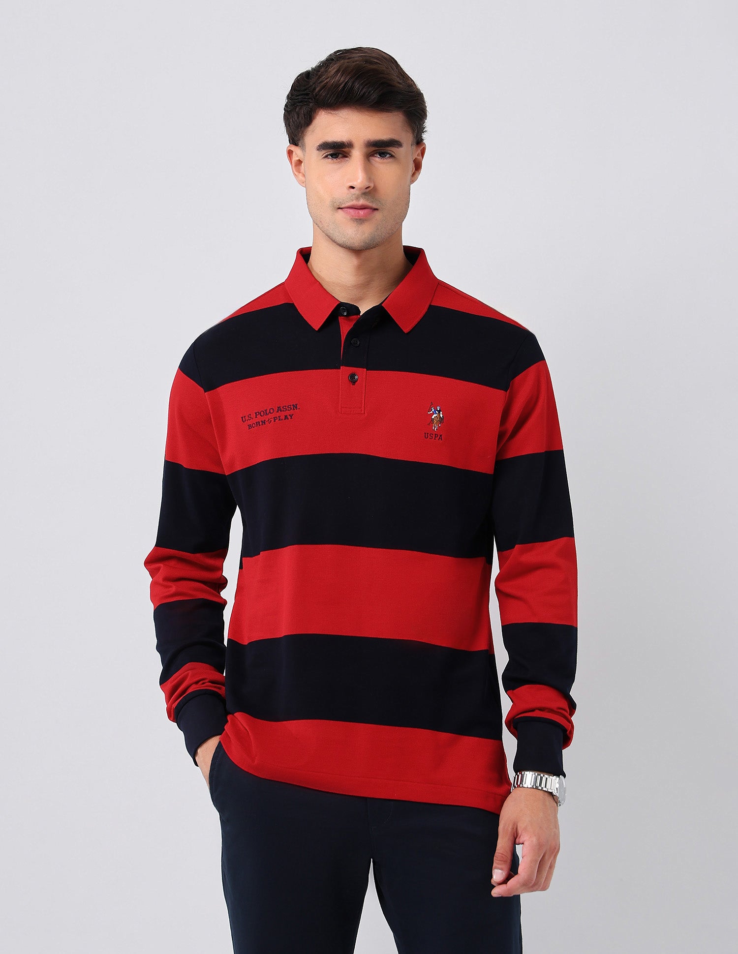 Horizontal Striped Regular Fit Polo Shirt Red - U.S. POLO ASSN. | Large