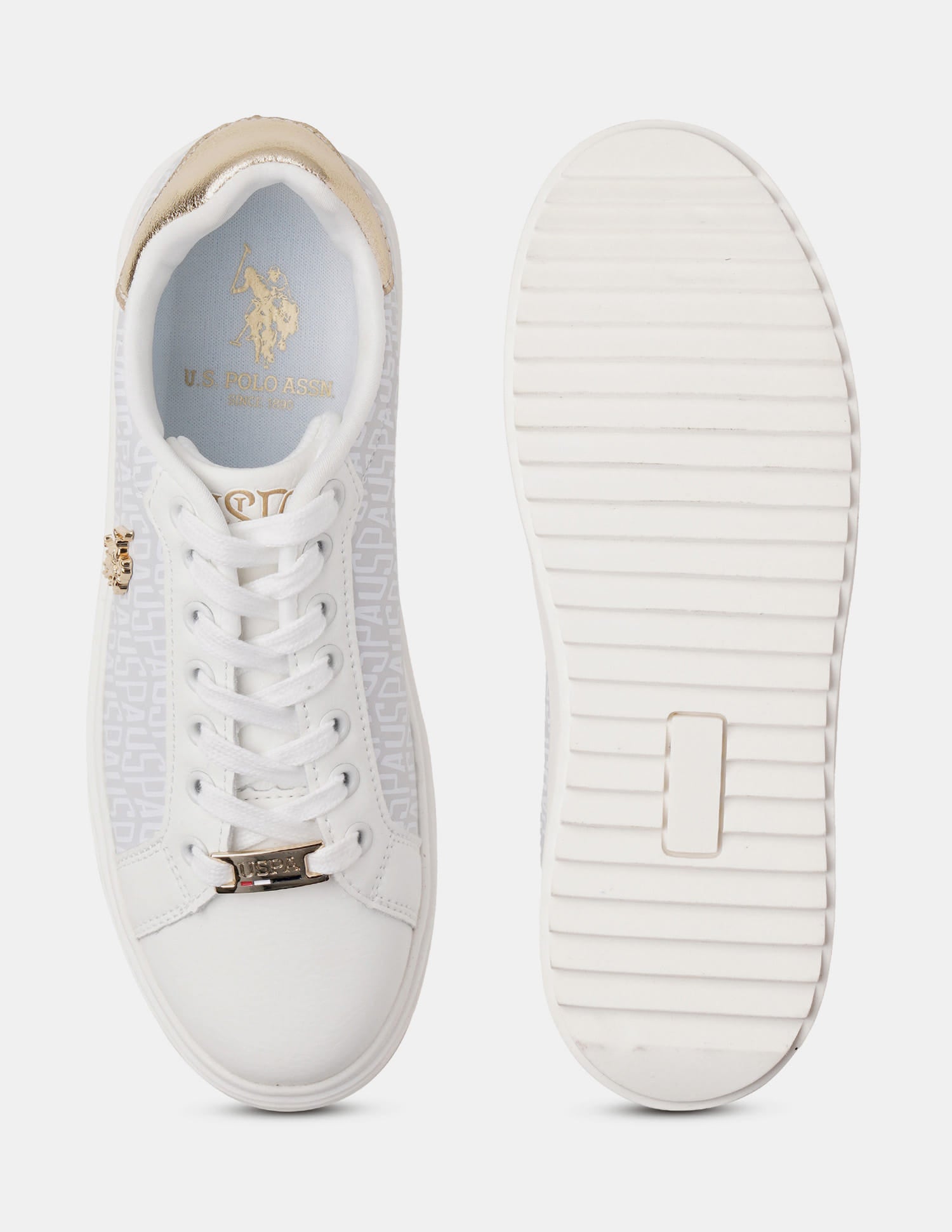 Women Narcisa Brand Printed Sneakers White - U.S. Polo Assn. India | Large