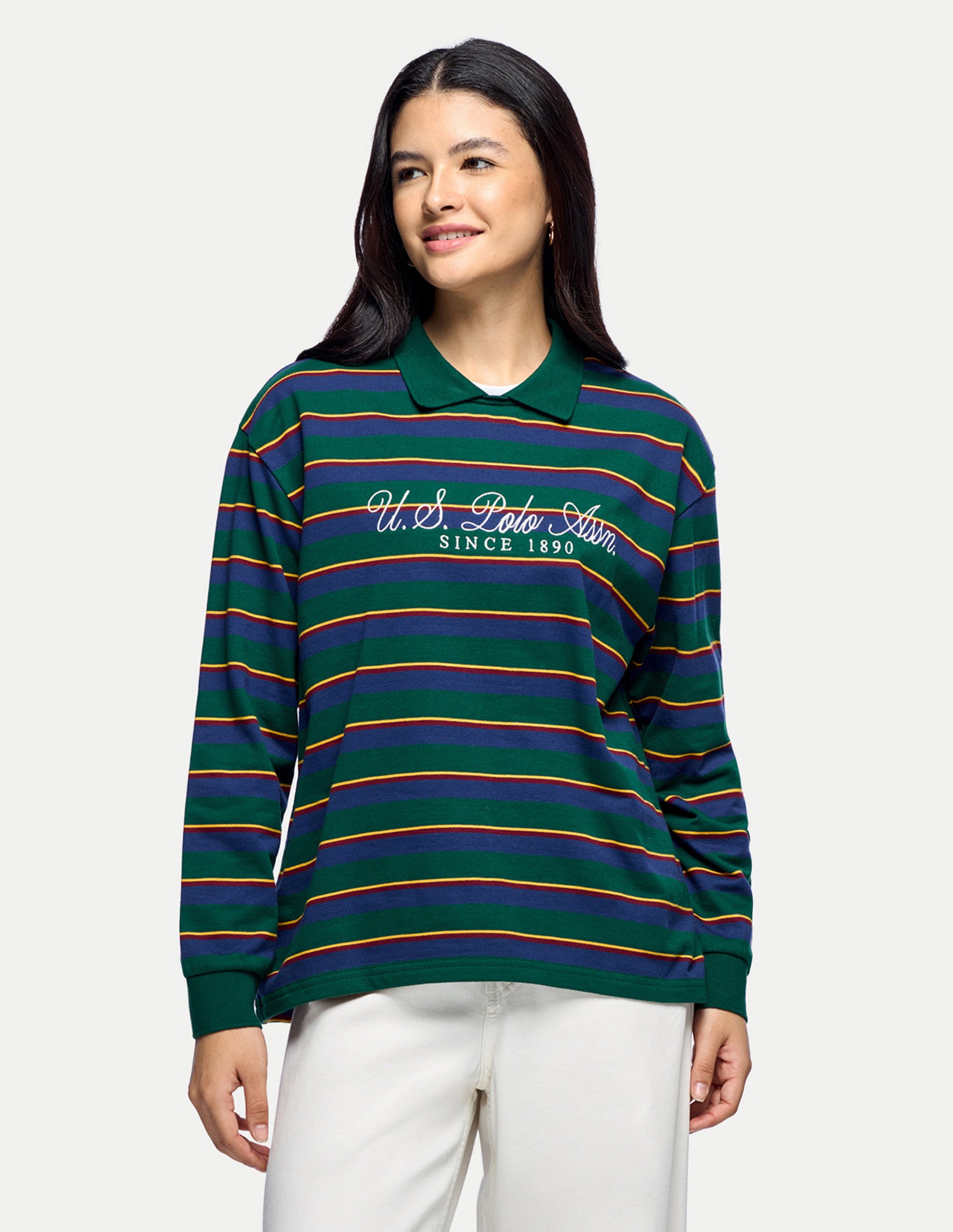 Horizontal Striped Relaxed Fit Sweatshirt Multicolour - U.S. Polo Assn. India | Large