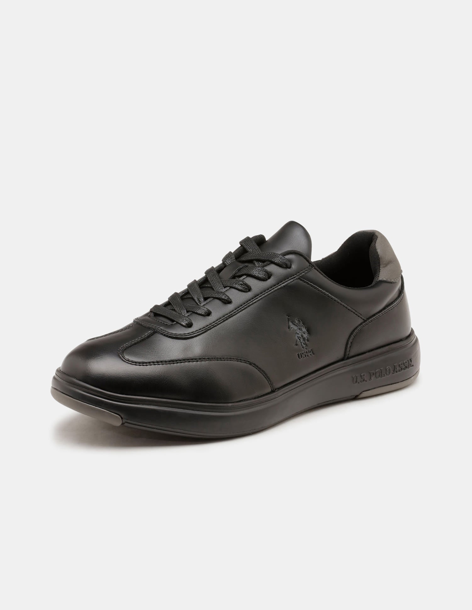 Round Toe Lace Ups Como 2.0 Sneakers Black - U.S. Polo Assn. India | Large