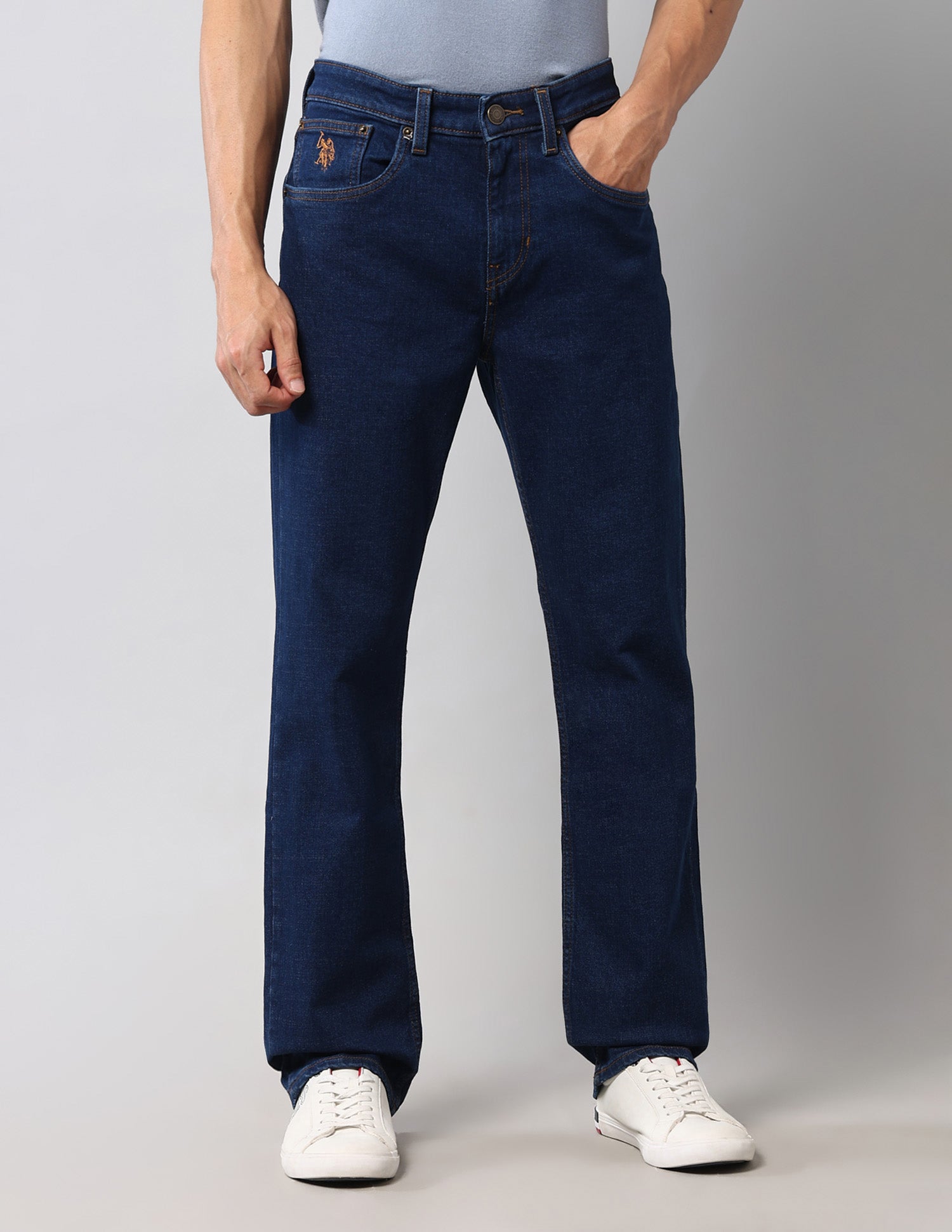 Harold Slim Straight Fit Blue Vintage Jeans Dark Wash - U.S. Polo Assn. India | Large