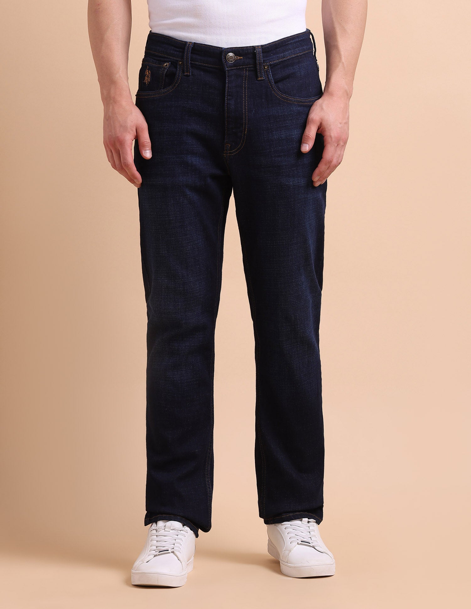 Harold Slim Straight Fit Blue Jeans Dark Blue - U.S. POLO ASSN. | Large