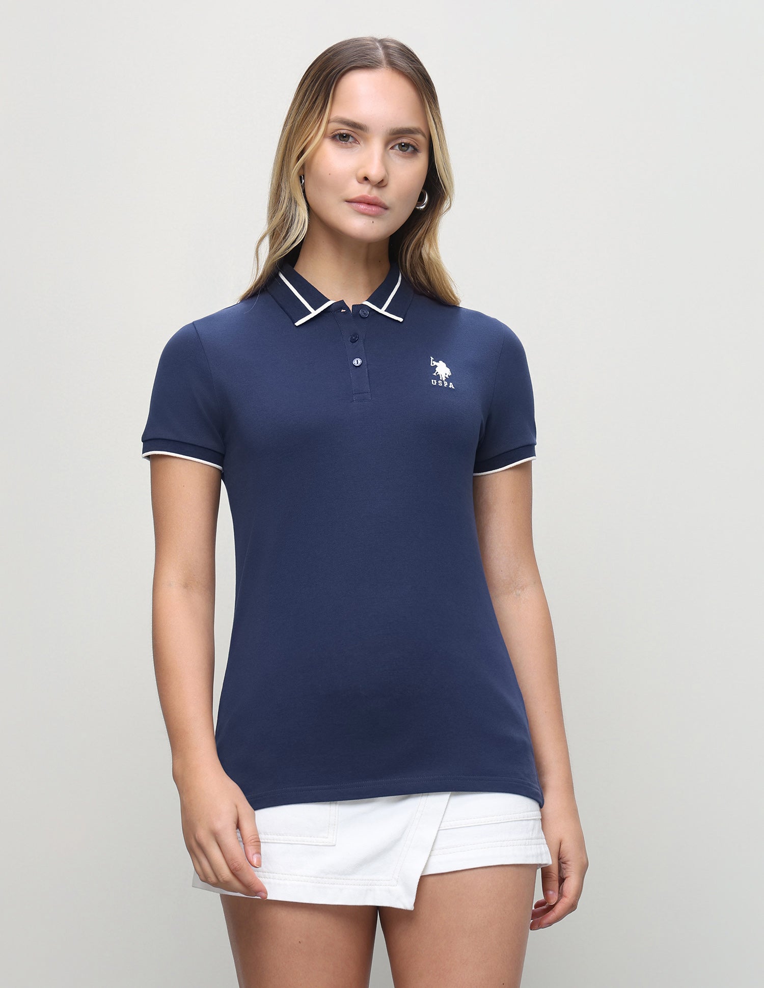 Solid Regular Fit Polo Shirt Navy - U.S. Polo Assn. India | Large