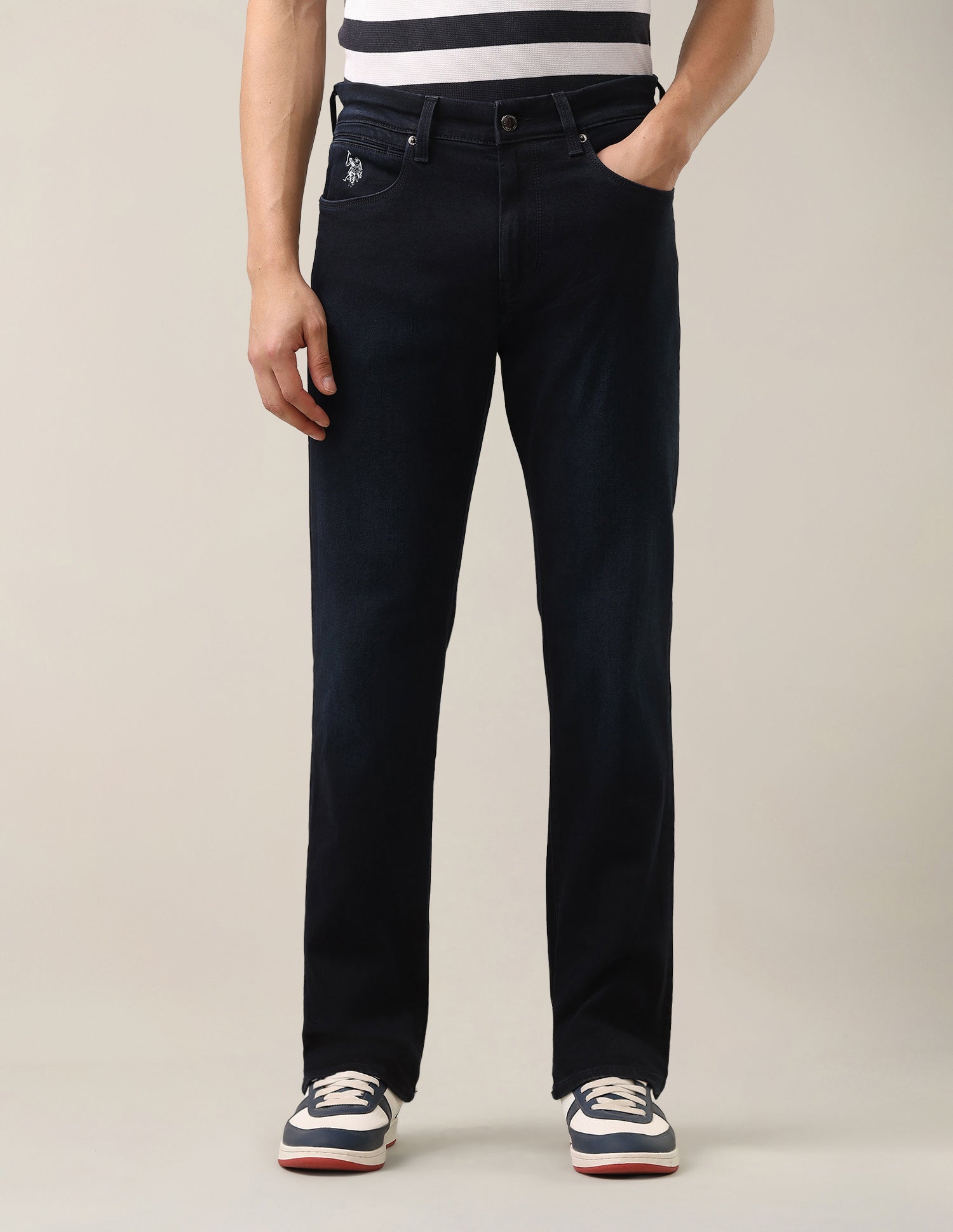 Harold Slim Straight Fit Blue Jeans Dark Blue - U.S. Polo Assn. India | Large