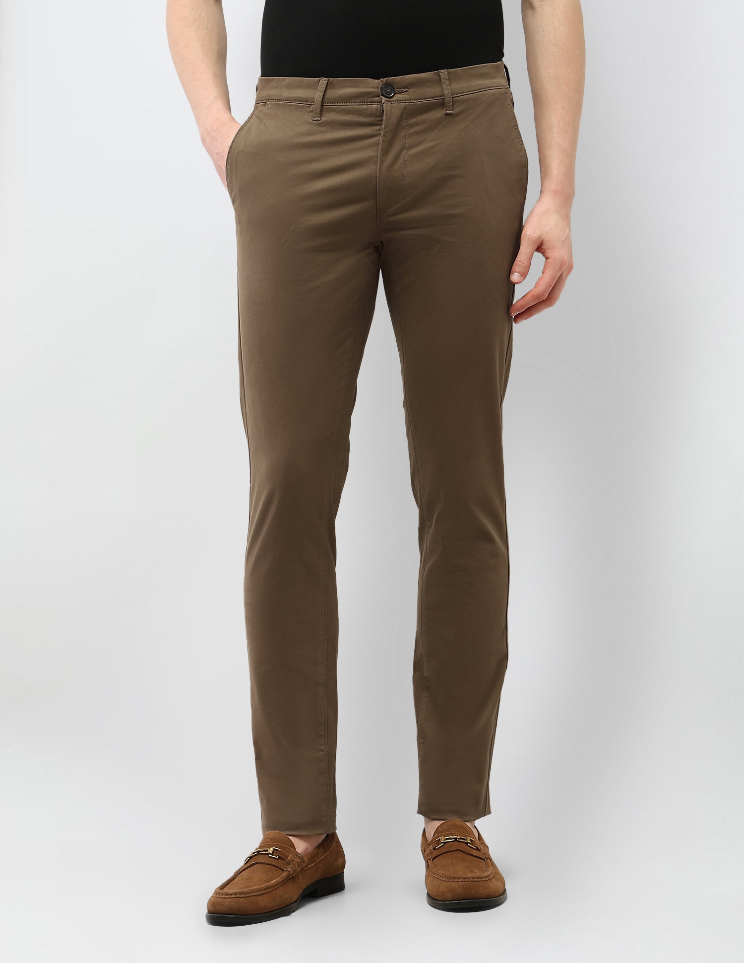 Austin Trim Regular Fit Satin Trousers Brown - U.S. Polo Assn. India | Large