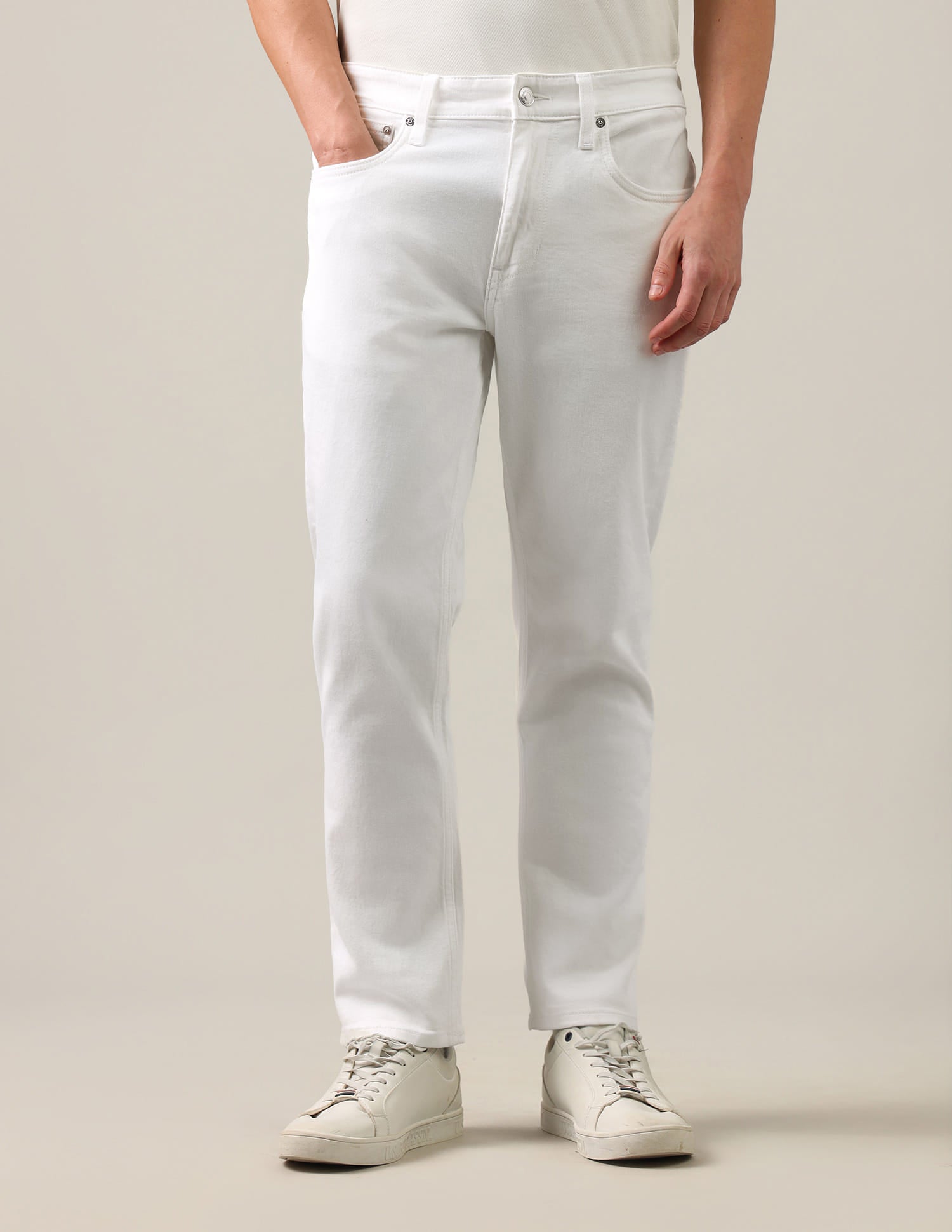 Cole Comfort Cropped Fit White Jeans White - U.S. Polo Assn. India | Large
