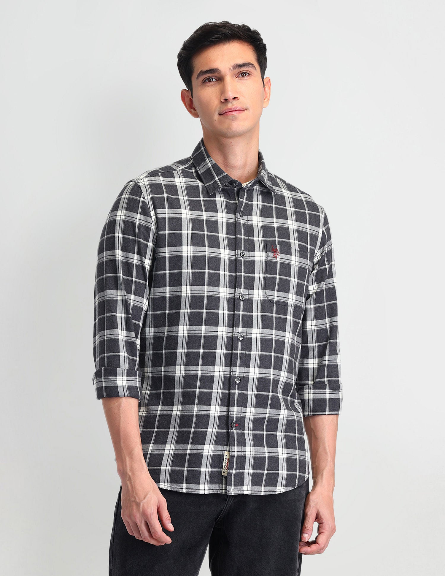 Tartan Check Regular Fit Shirt Grey - U.S. Polo Assn. India | Large