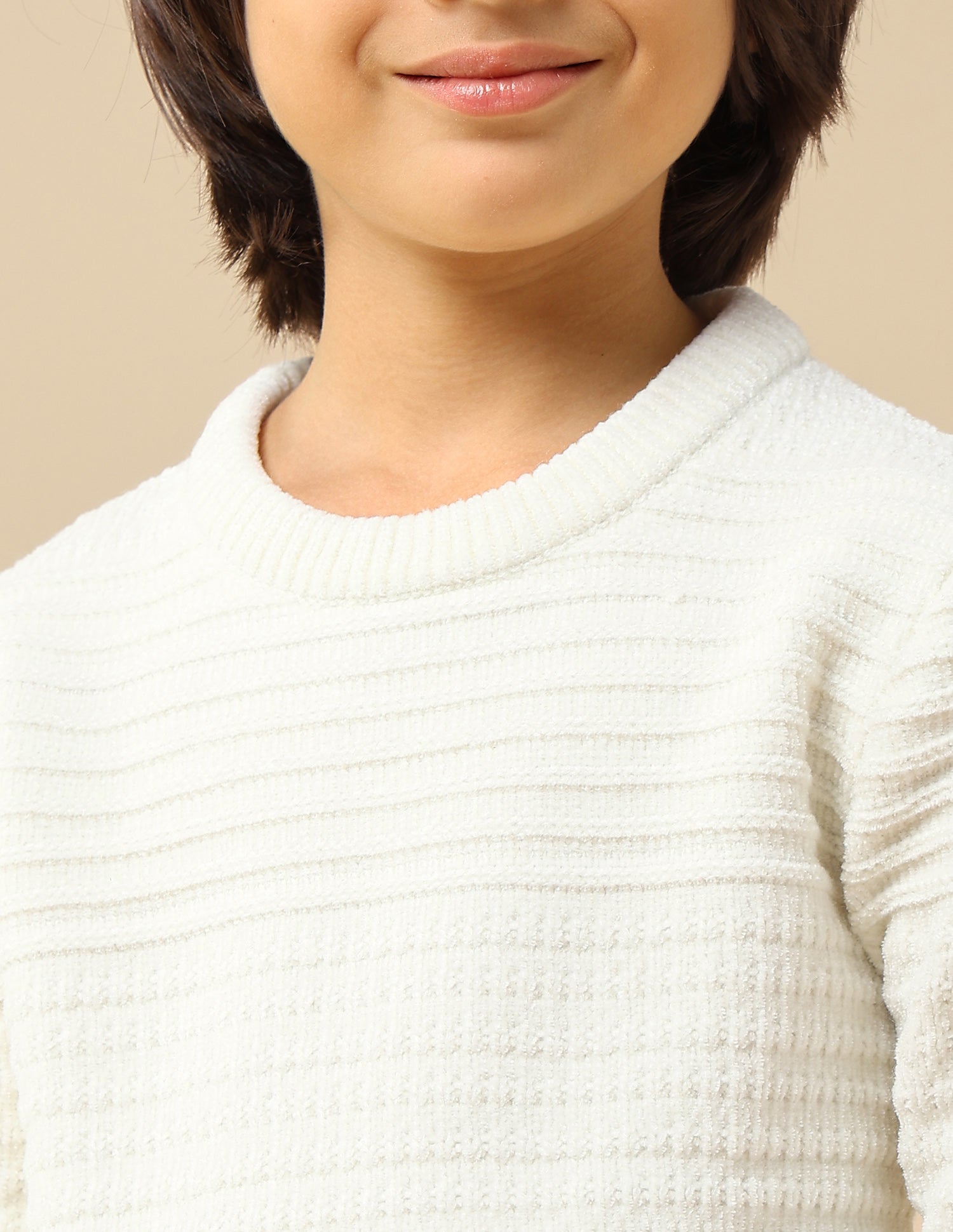 Boys Textured Mini Me Sweater White - U.S. POLO ASSN. | Large