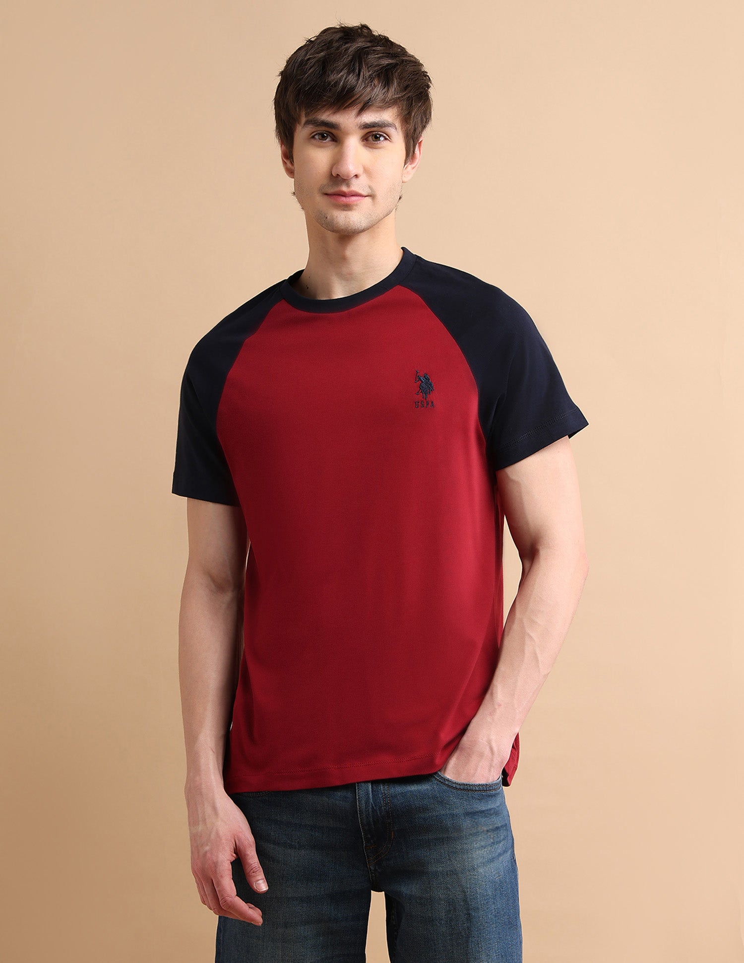 Varsity Colour Block T-Shirt Red - U.S. POLO ASSN. | Large