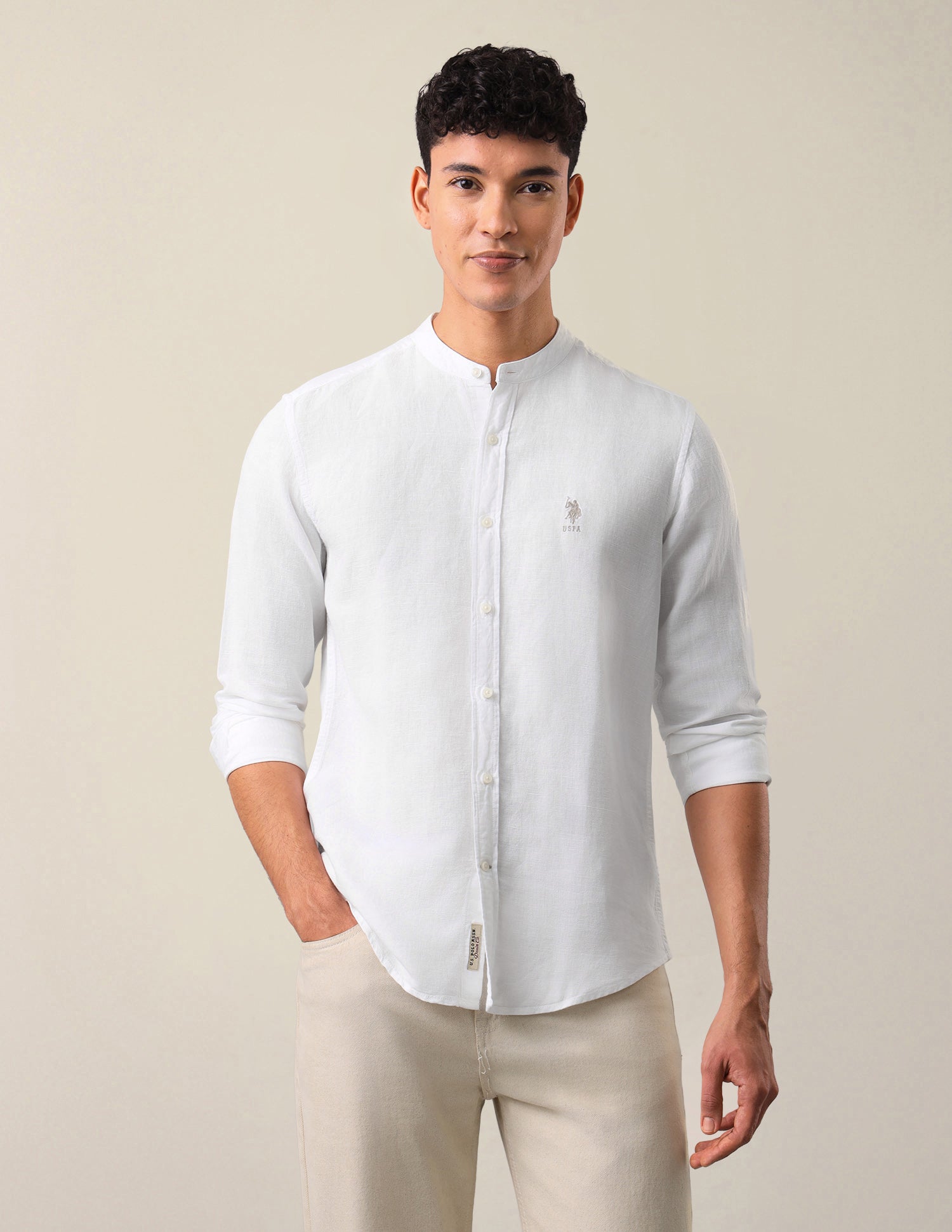 Solid Regular Fit Shirt White - U.S. Polo Assn. India | Large