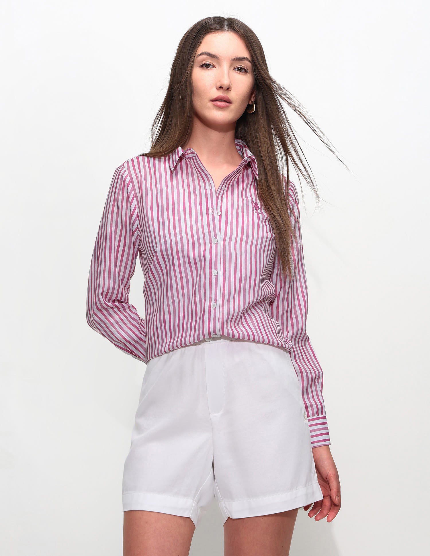 Regular Fit Vertical Striped Shirt Pink - U.S. Polo Assn. India | Large