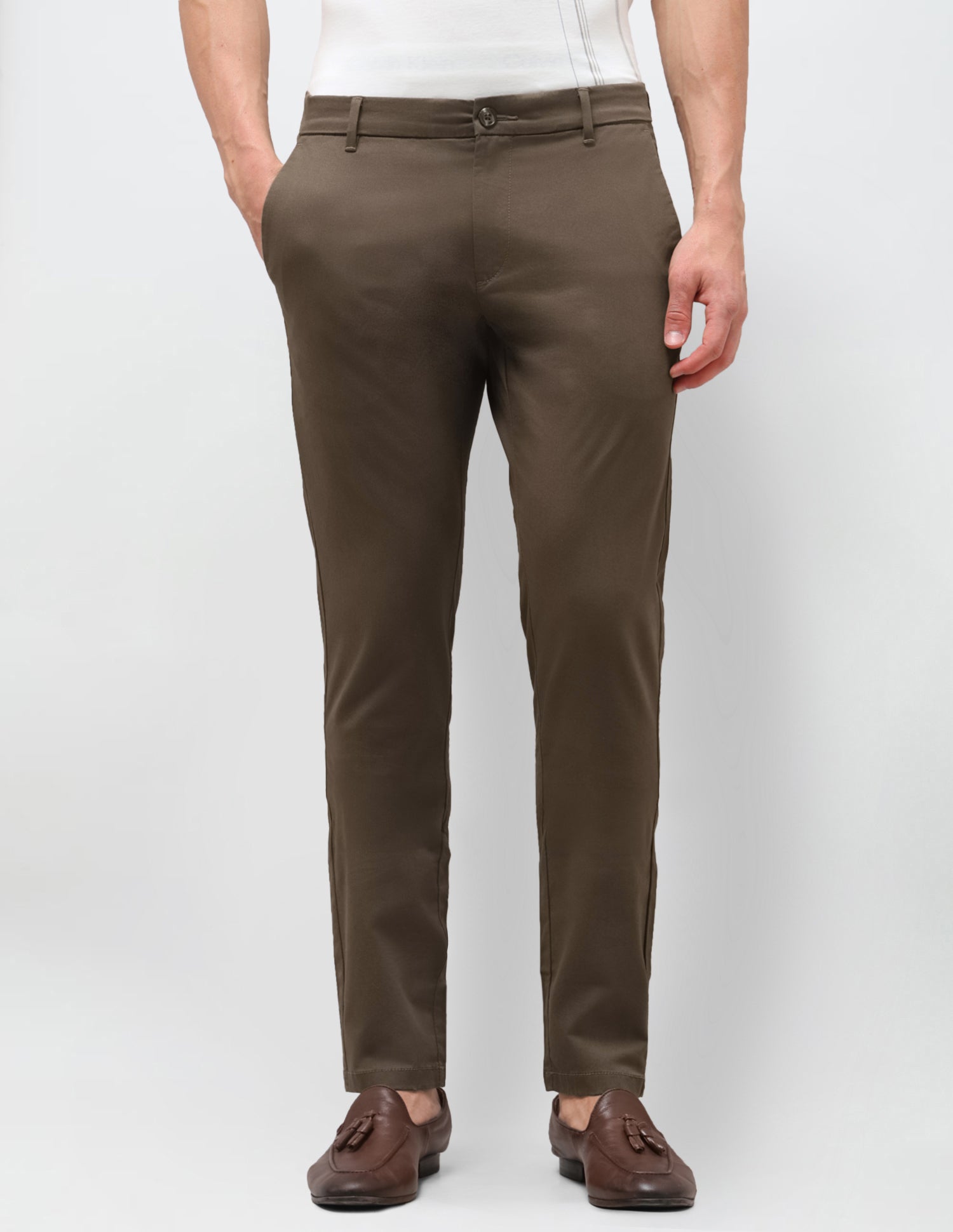 All Over Printed Austin Slim Fit Trousers Brown - U.S. Polo Assn. India | Large