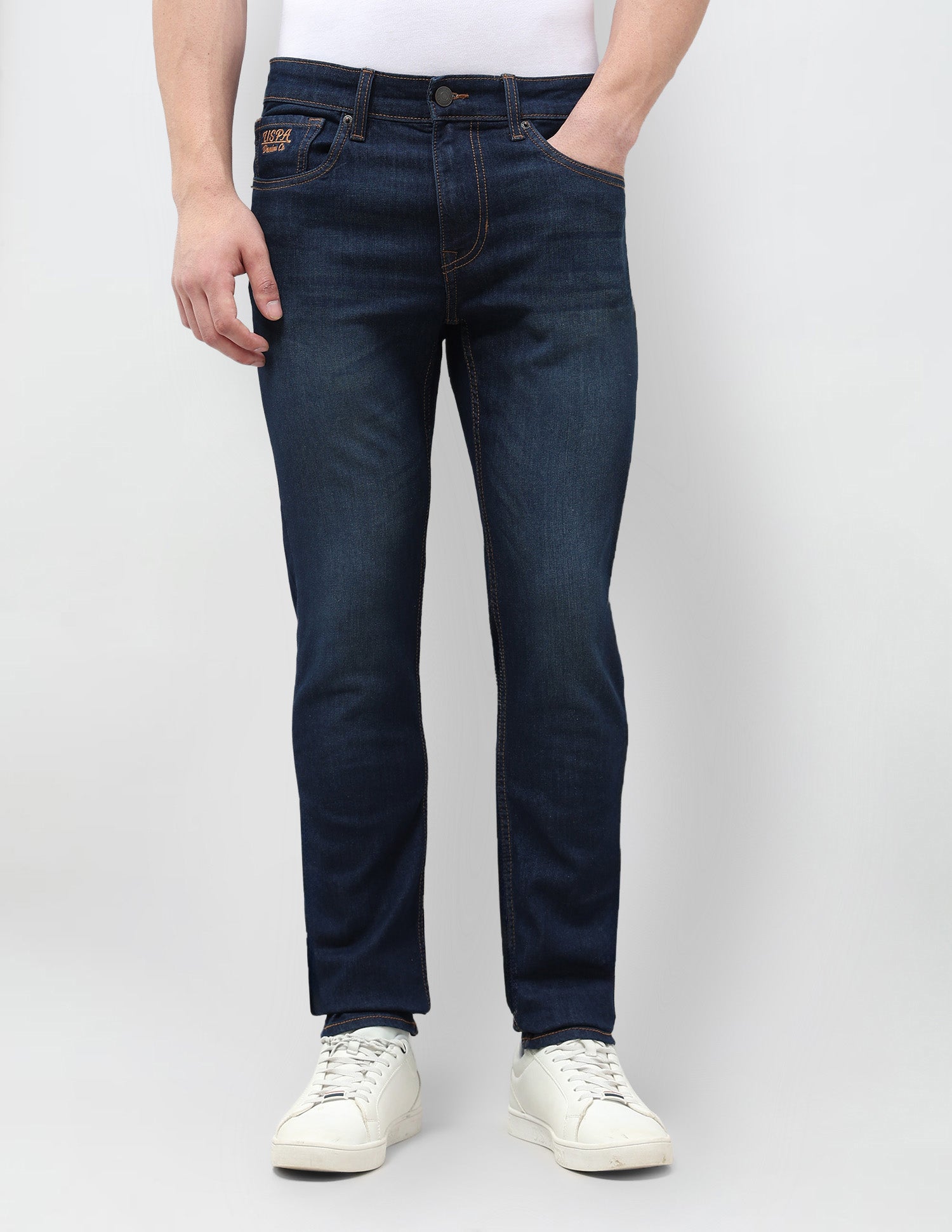 Brandon Slim Tapered Fit Blue Jeans Dark Indigo - U.S. POLO ASSN. | Large