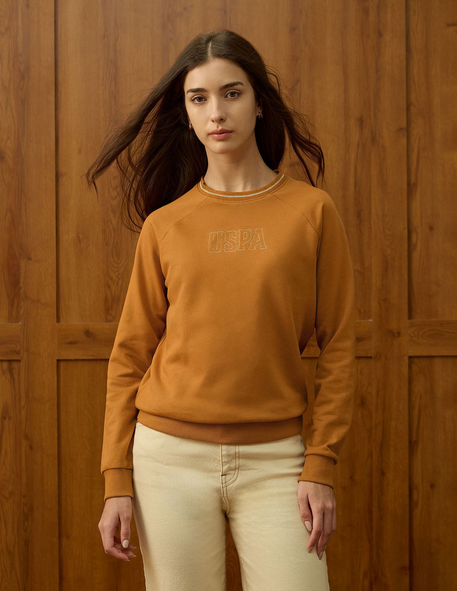 Brand Embroidered Sweatshirt Orange - U.S. POLO ASSN. | Large