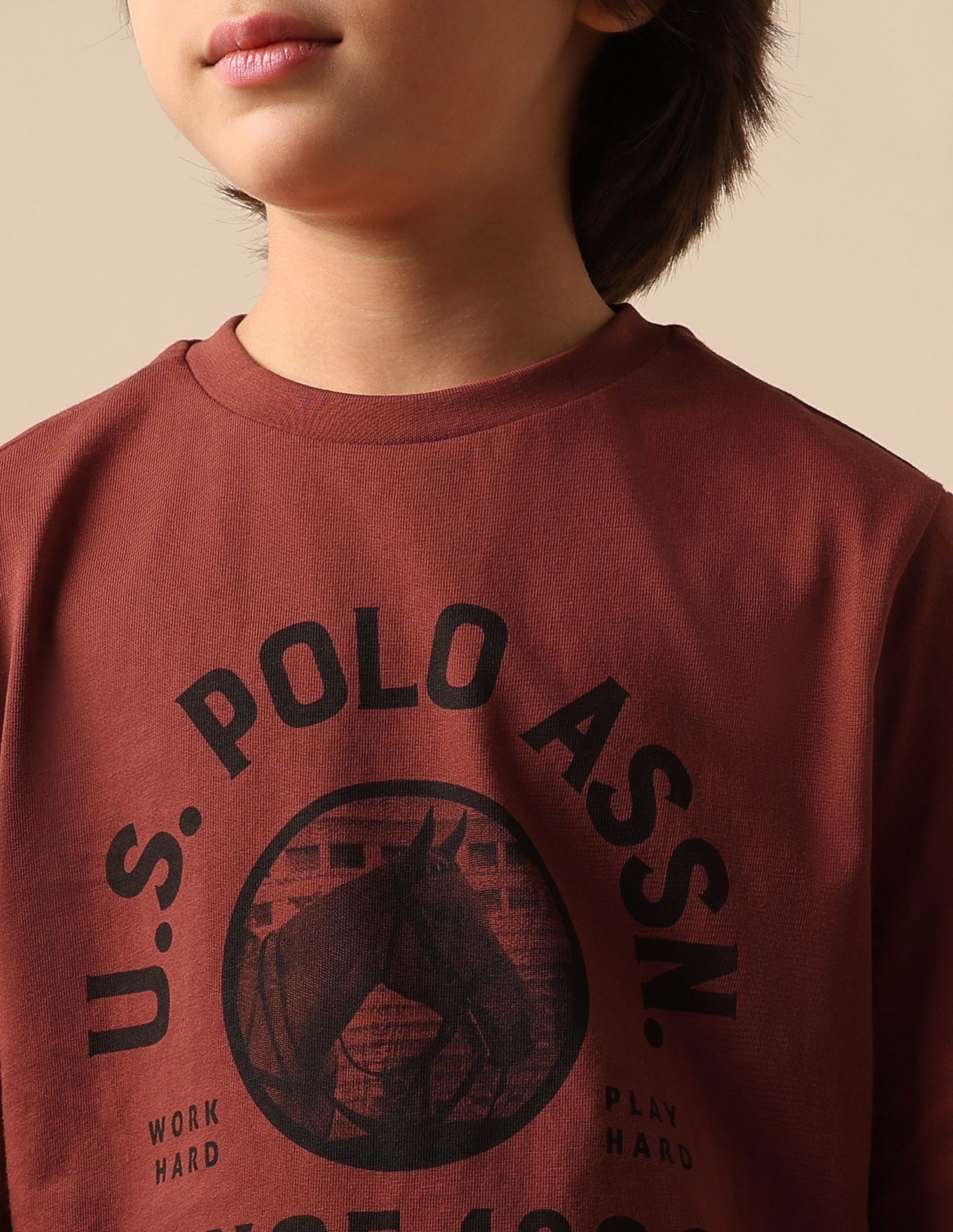 Boys Graphic Brand Printed Regular Fit T Shirt Rust - U.S. POLO ASSN. | Large